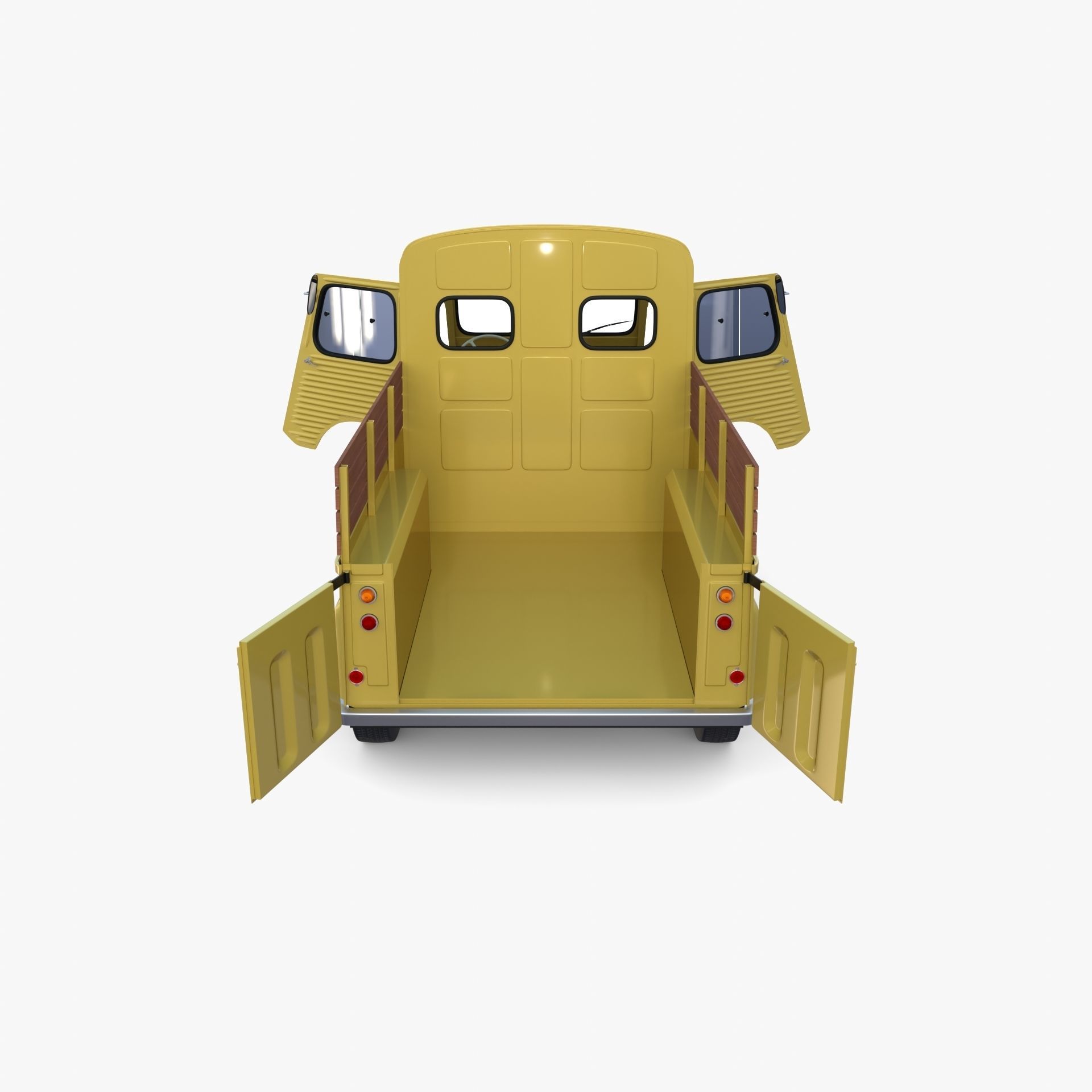 Generic 40s Van Pick Up with interior v2 3D model_18