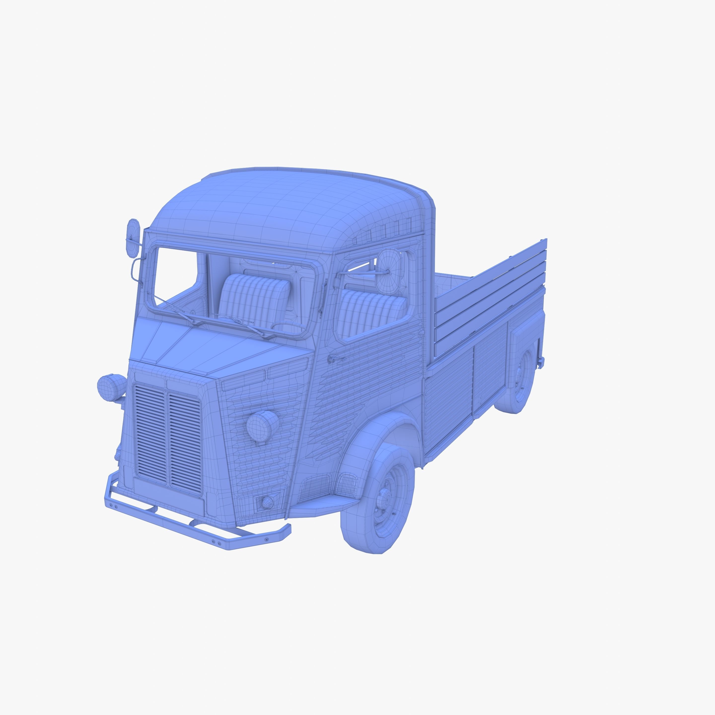 Generic 40s Van Pick Up with interior v2 3D model_28