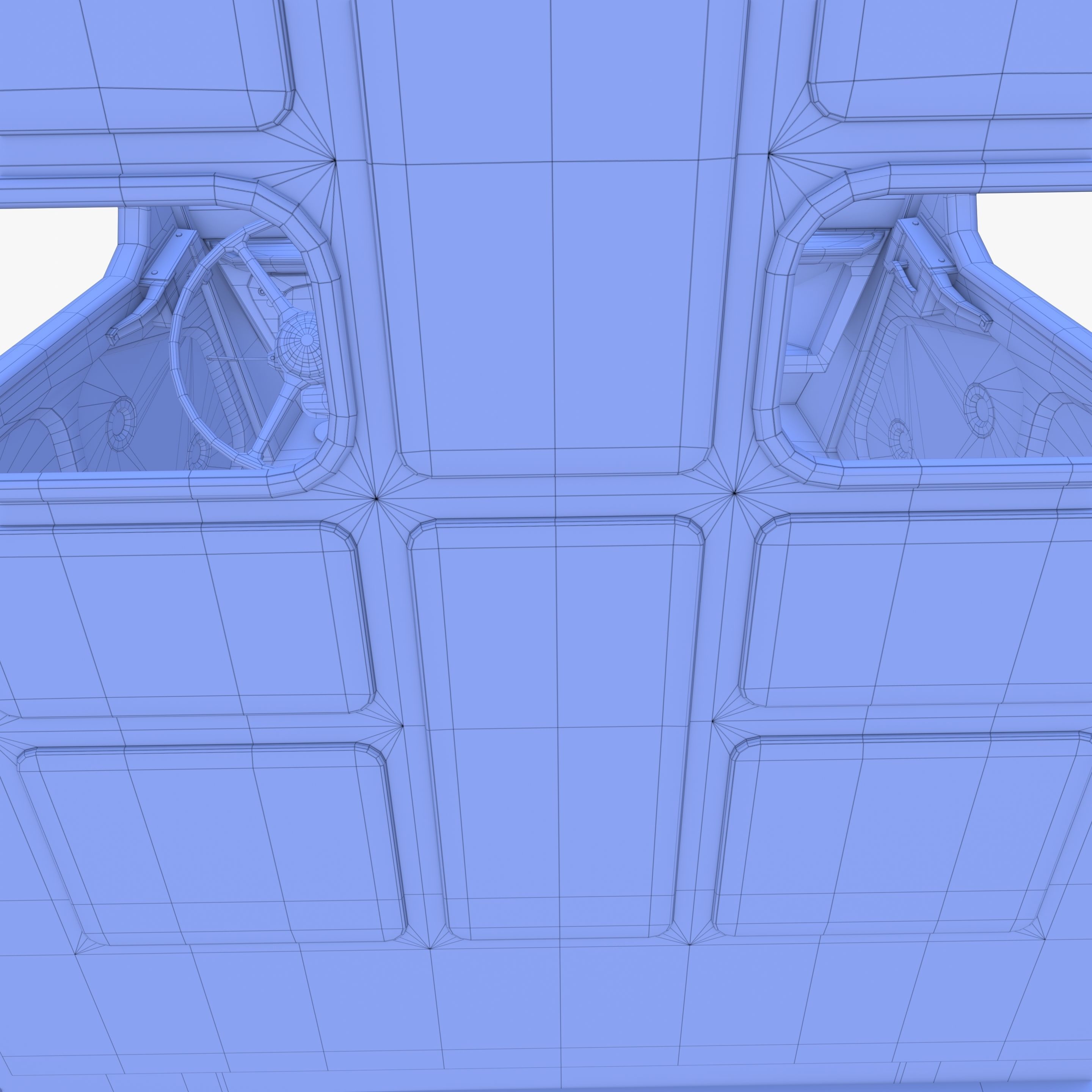 Generic 40s Van Pick Up with interior v2 3D model_33