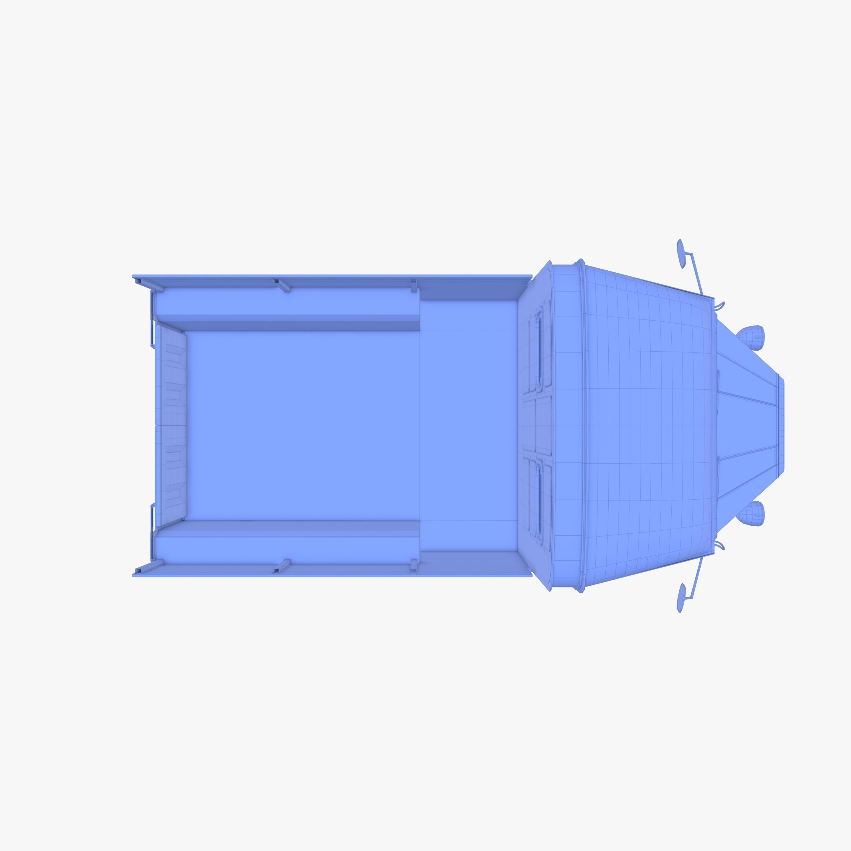 Generic 40s Van Pick Up with interior v2 3D model_30