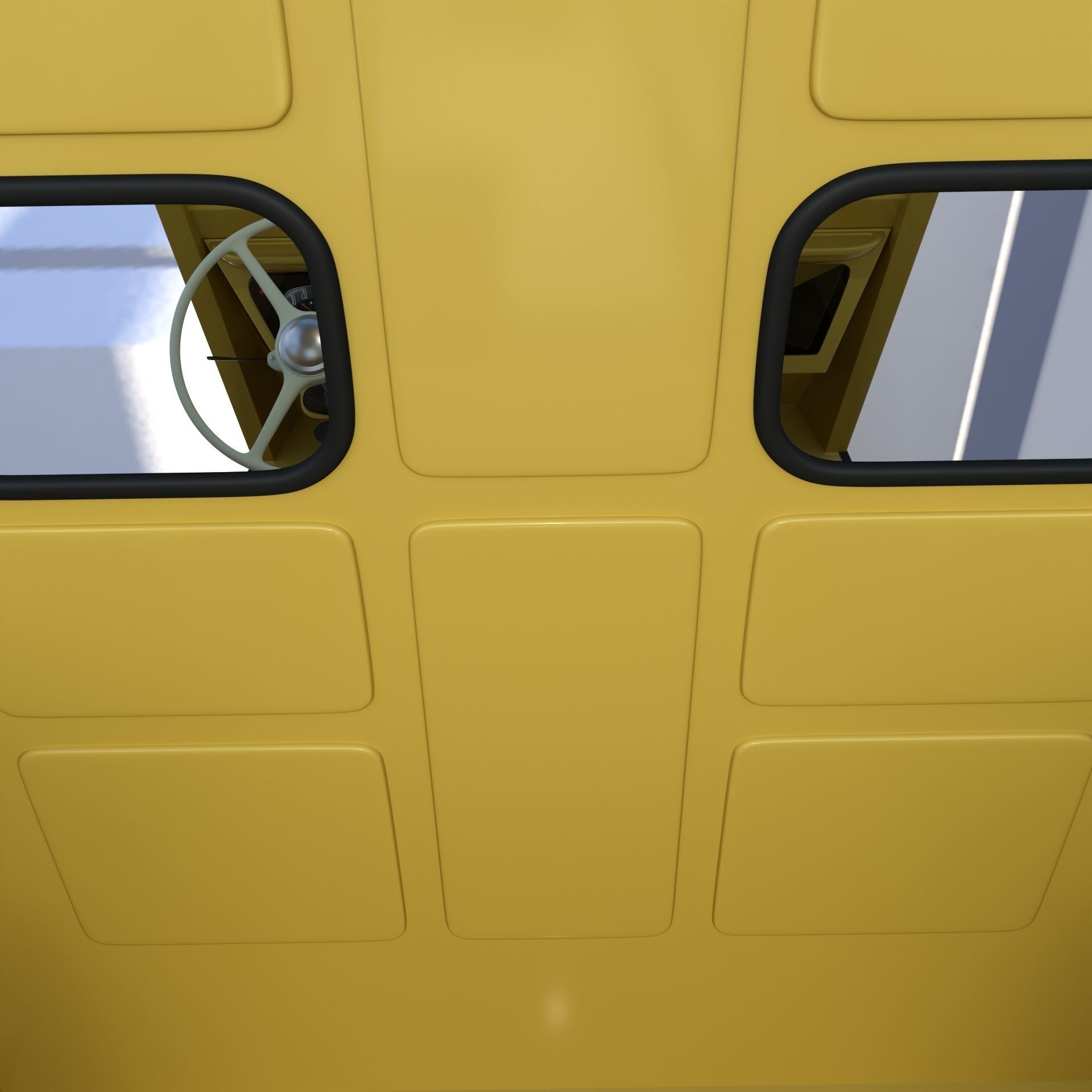 Generic 40s Van Pick Up with interior v2 3D model_22