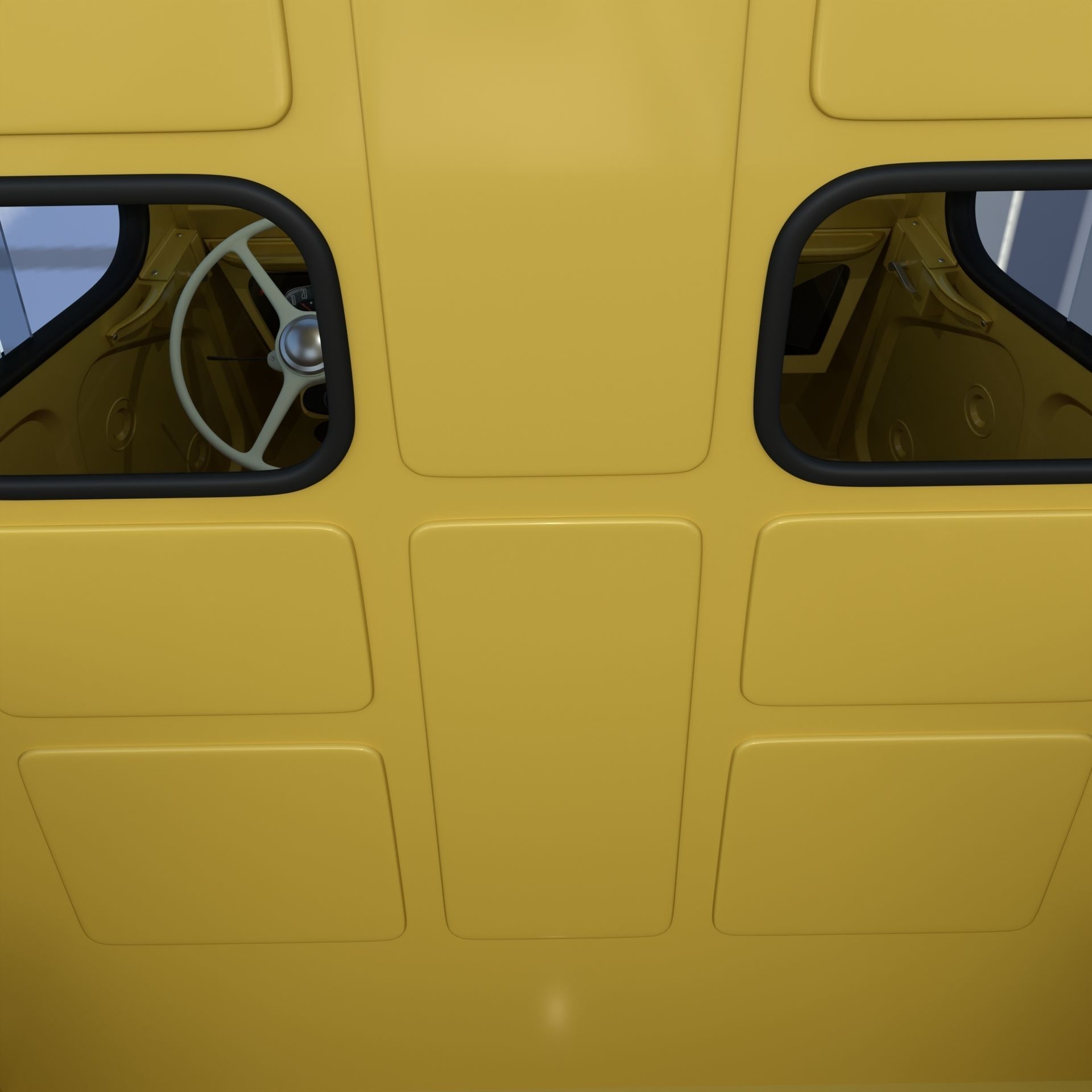 Generic 40s Van Pick Up with interior v2 3D model_11