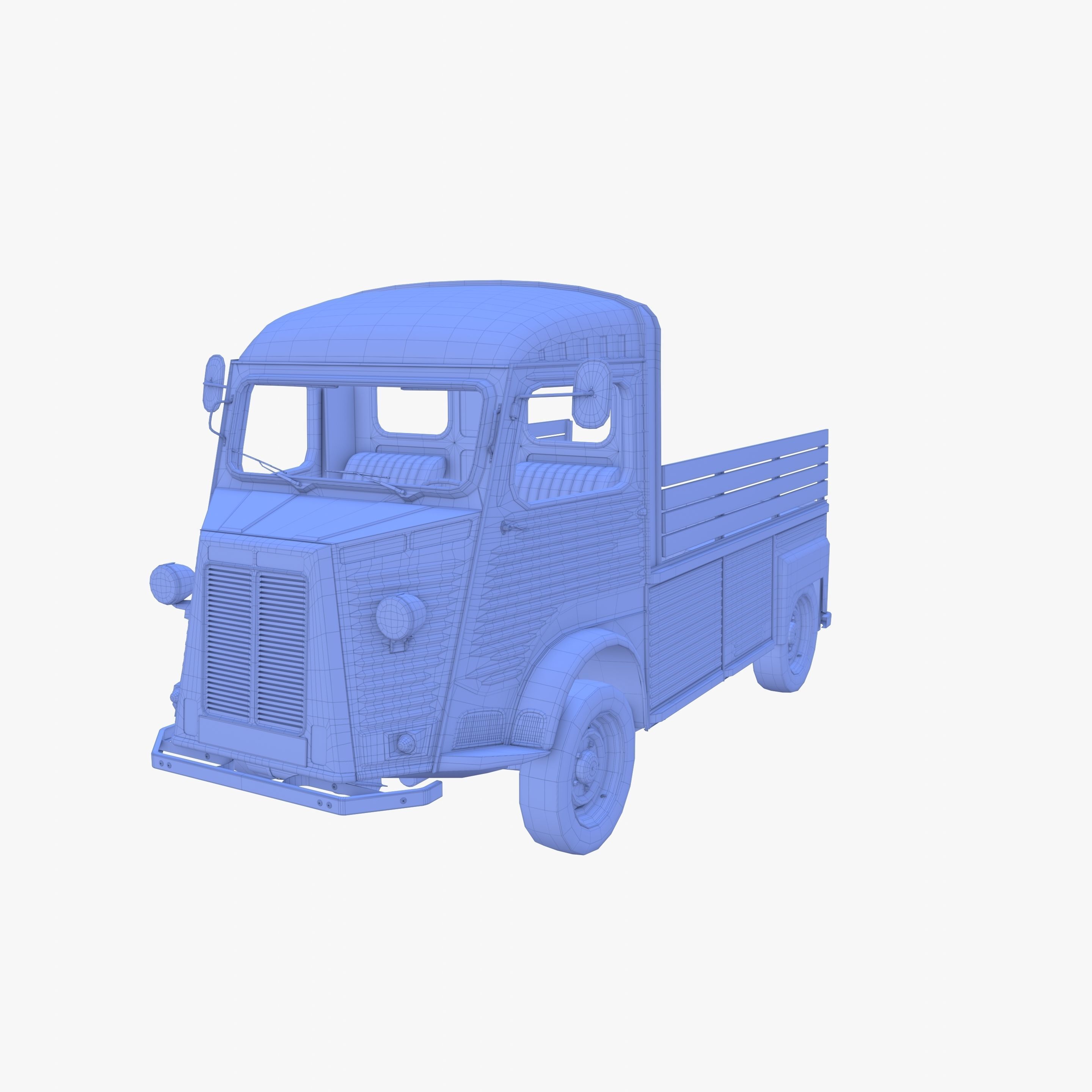 Generic 40s Van Pick Up with interior v2 3D model_25