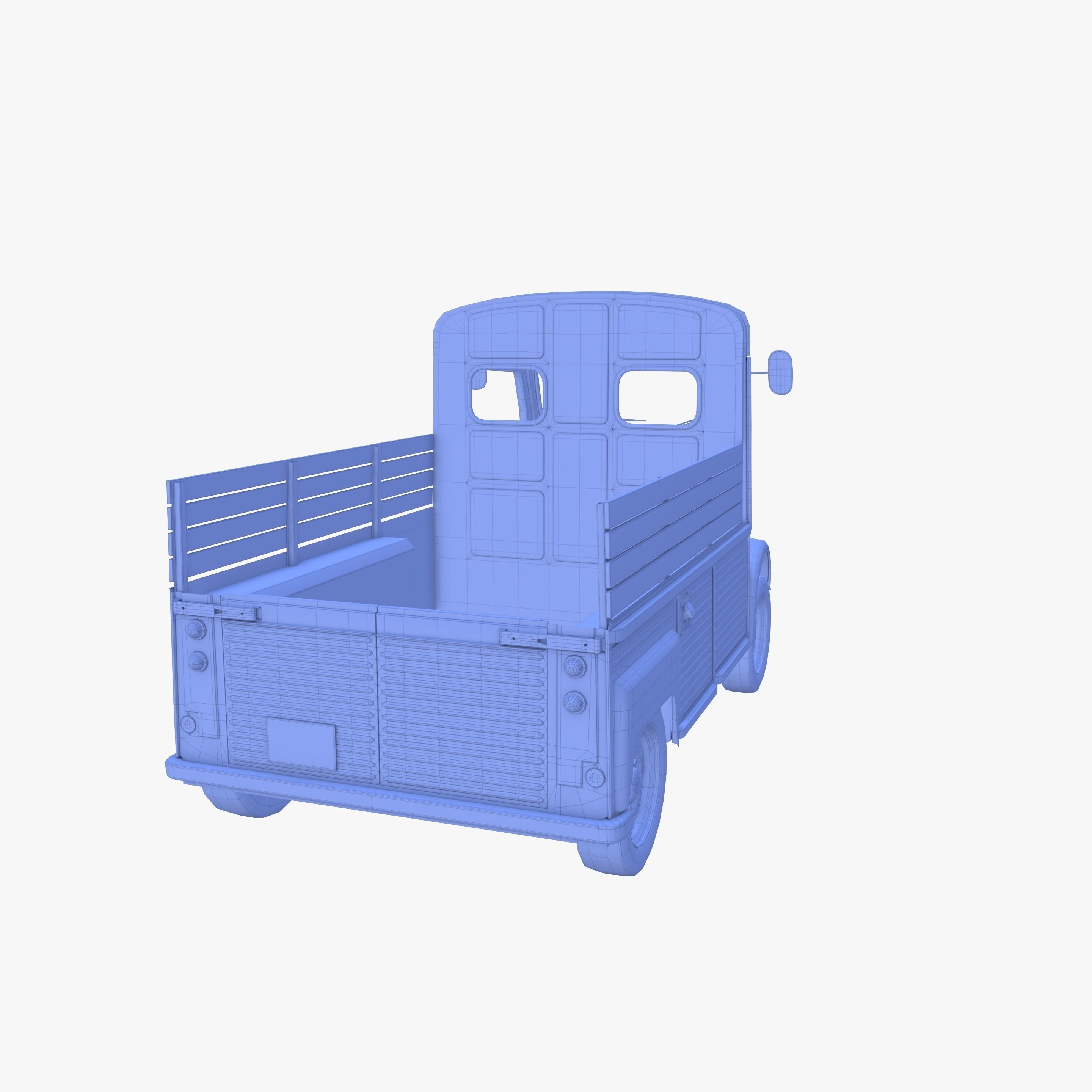 Generic 40s Van Pick Up with interior v2 3D model_26