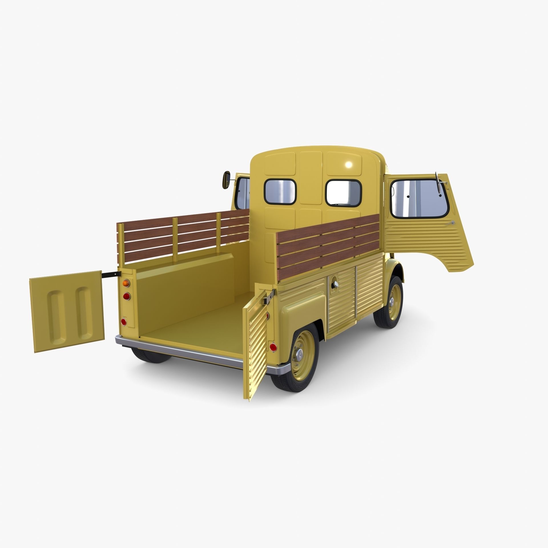 Generic 40s Van Pick Up with interior v2 3D model_15