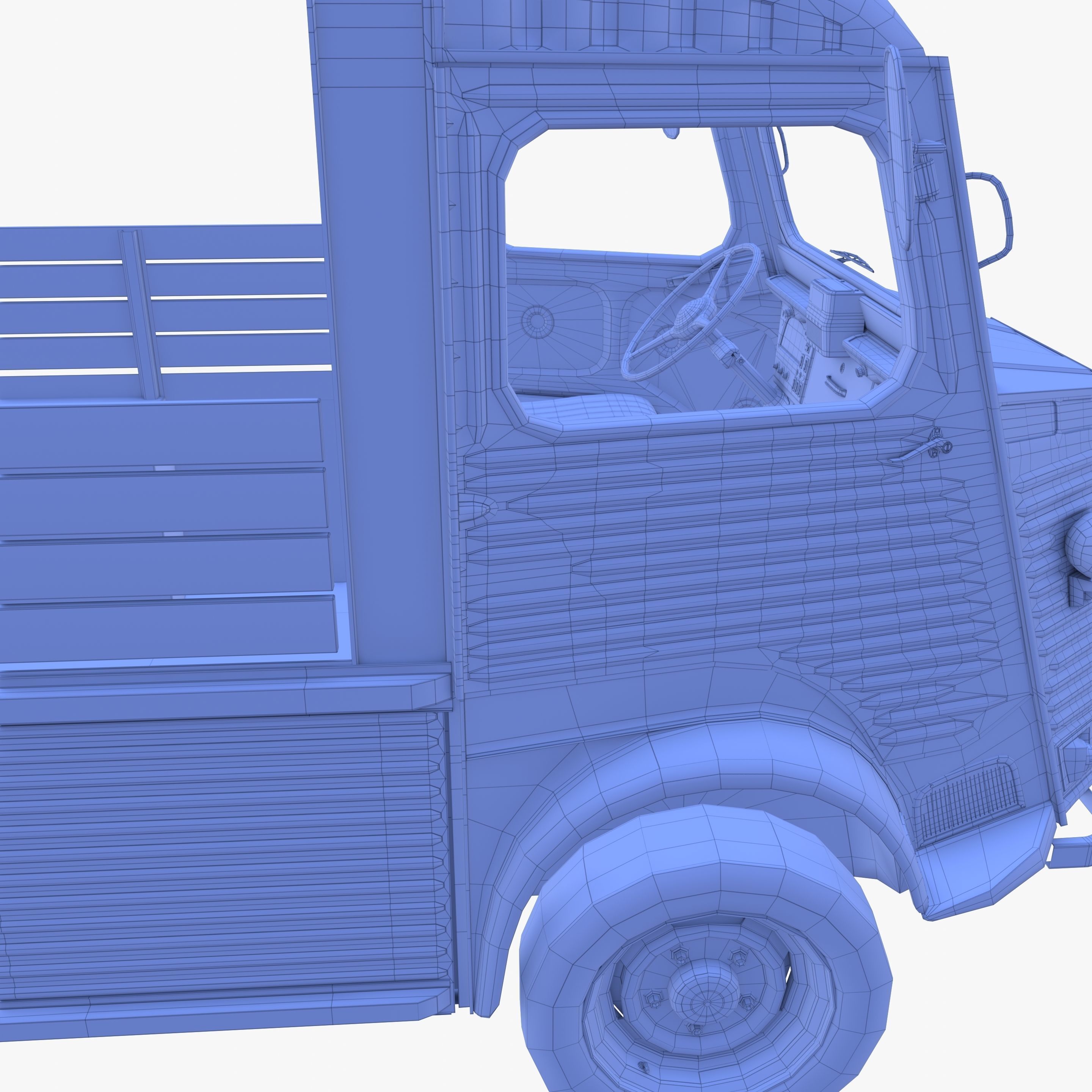 Generic 40s Van Pick Up with interior v2 3D model_34