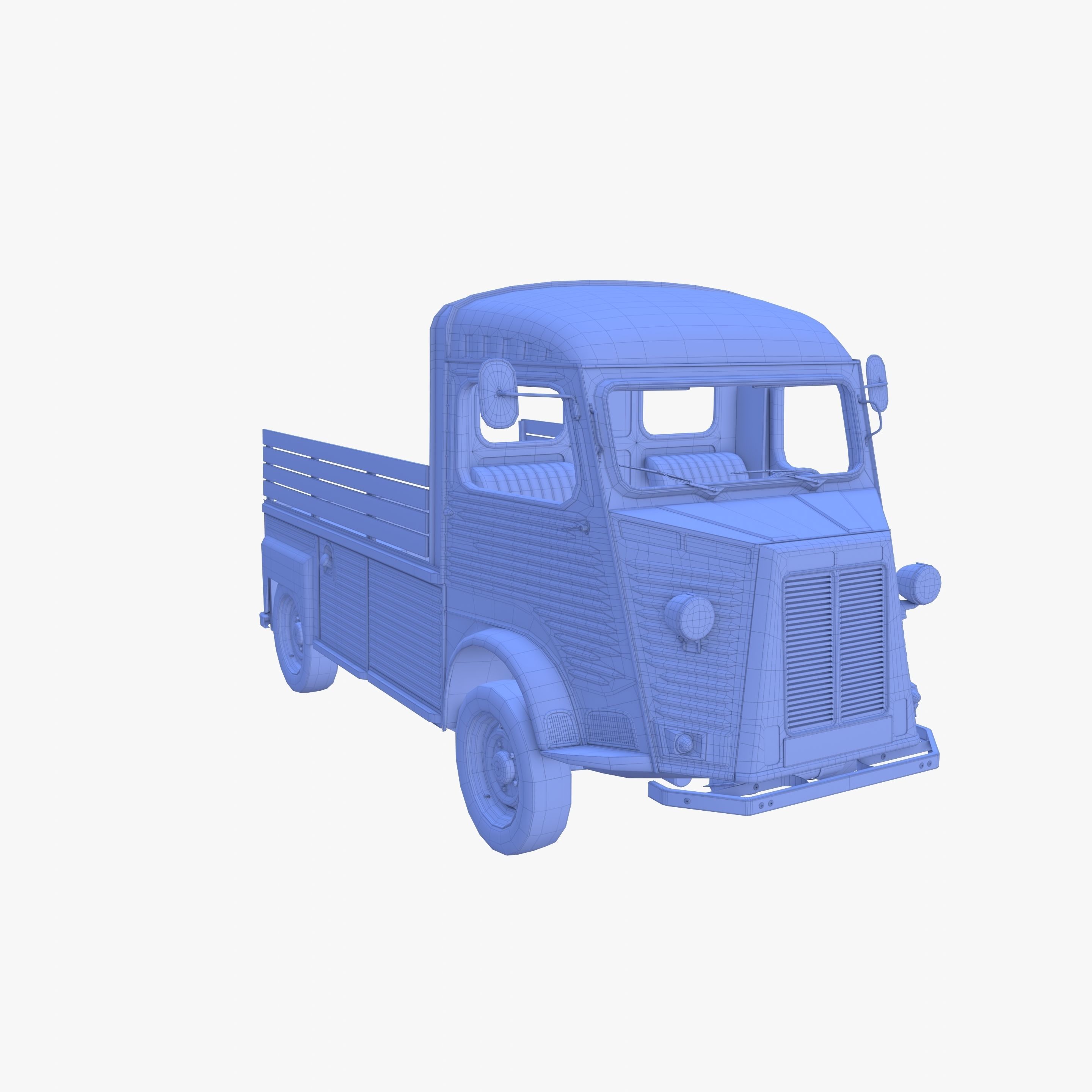 Generic 40s Van Pick Up with interior v2 3D model_27