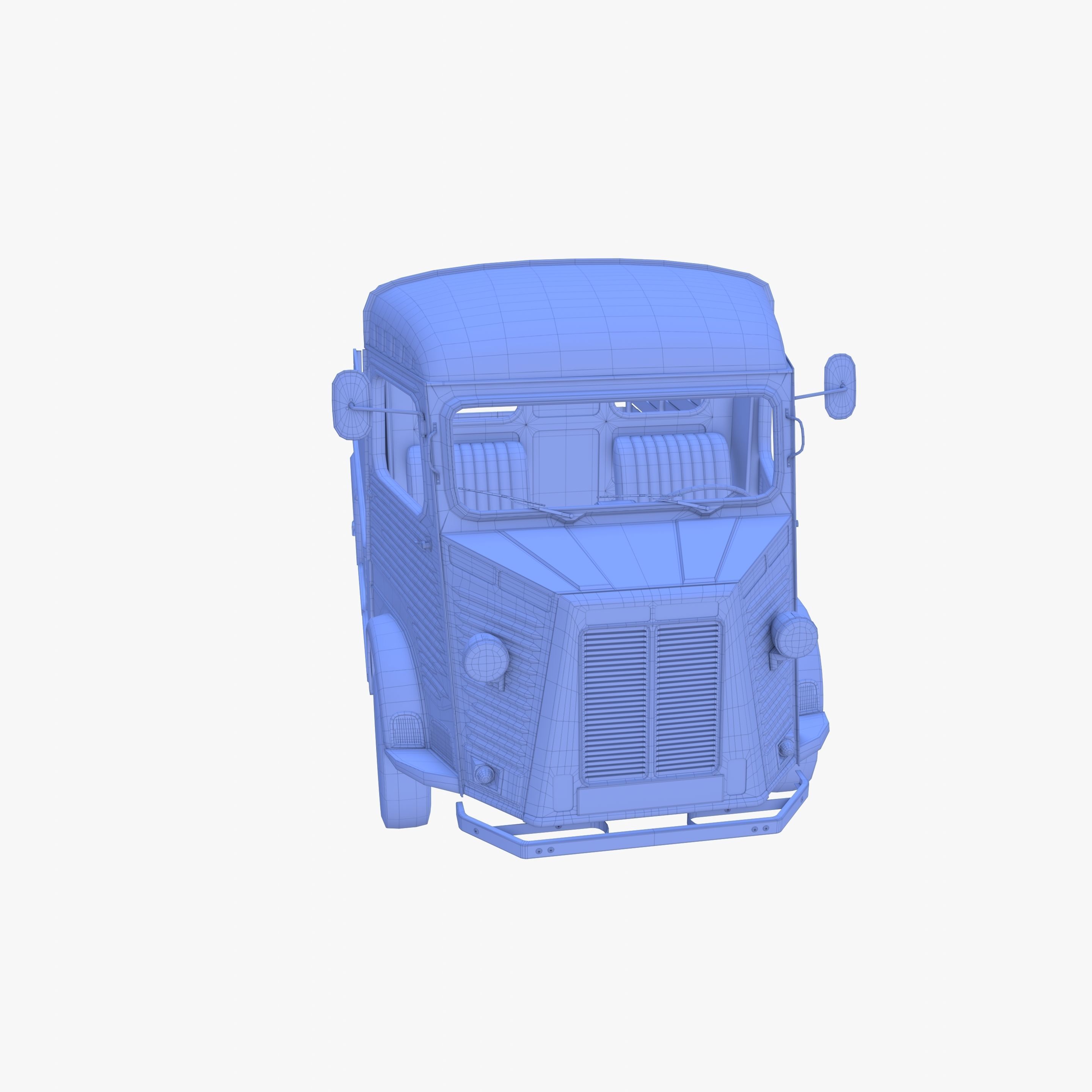 Generic 40s Van Pick Up with interior v2 3D model_29