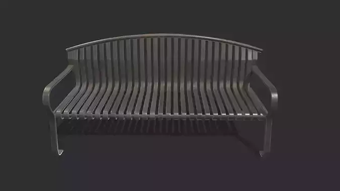 Bench 09 Low Poly PBR Realistic Low-poly 3D model
