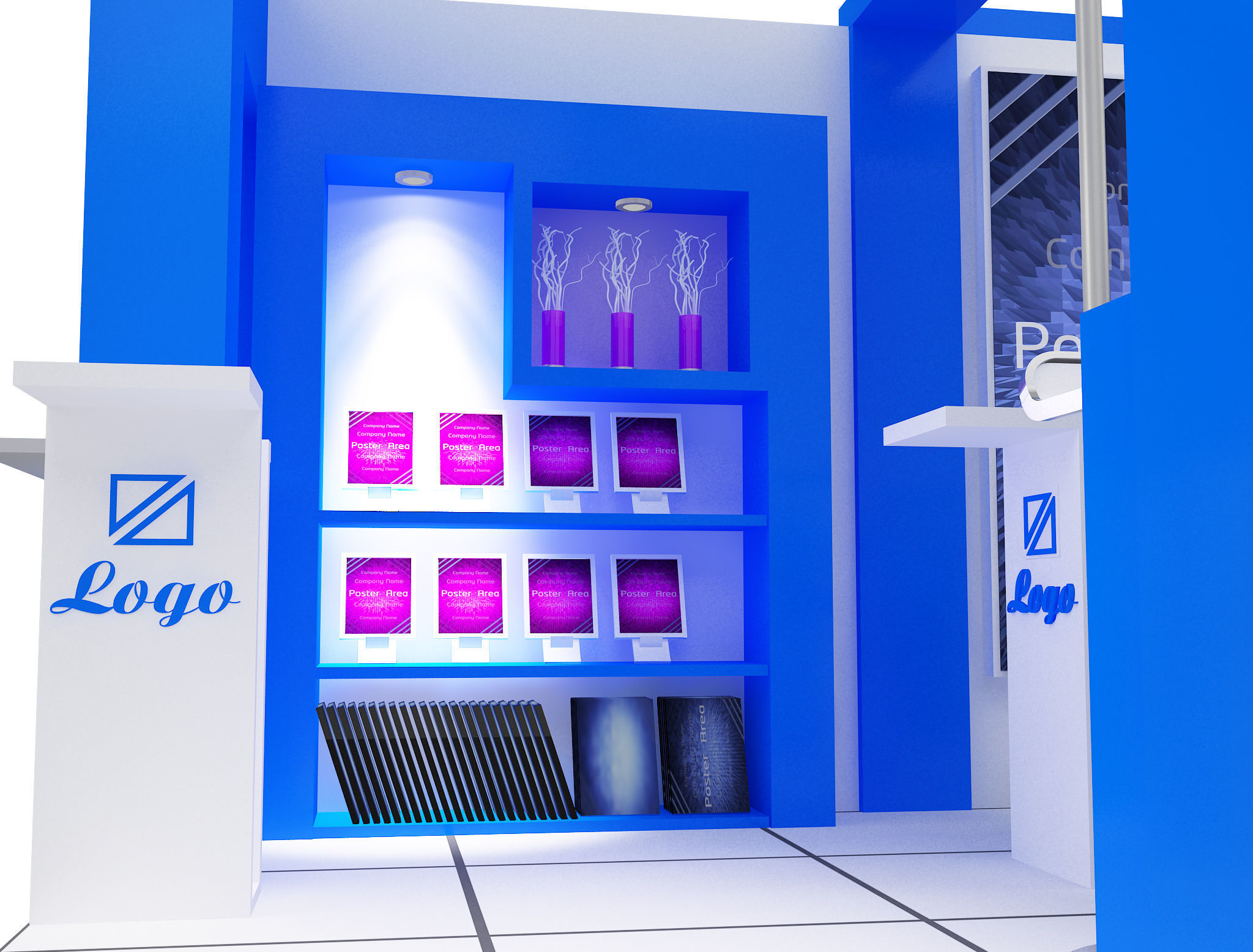 Booth Exhibition Stand a27 3D model_12