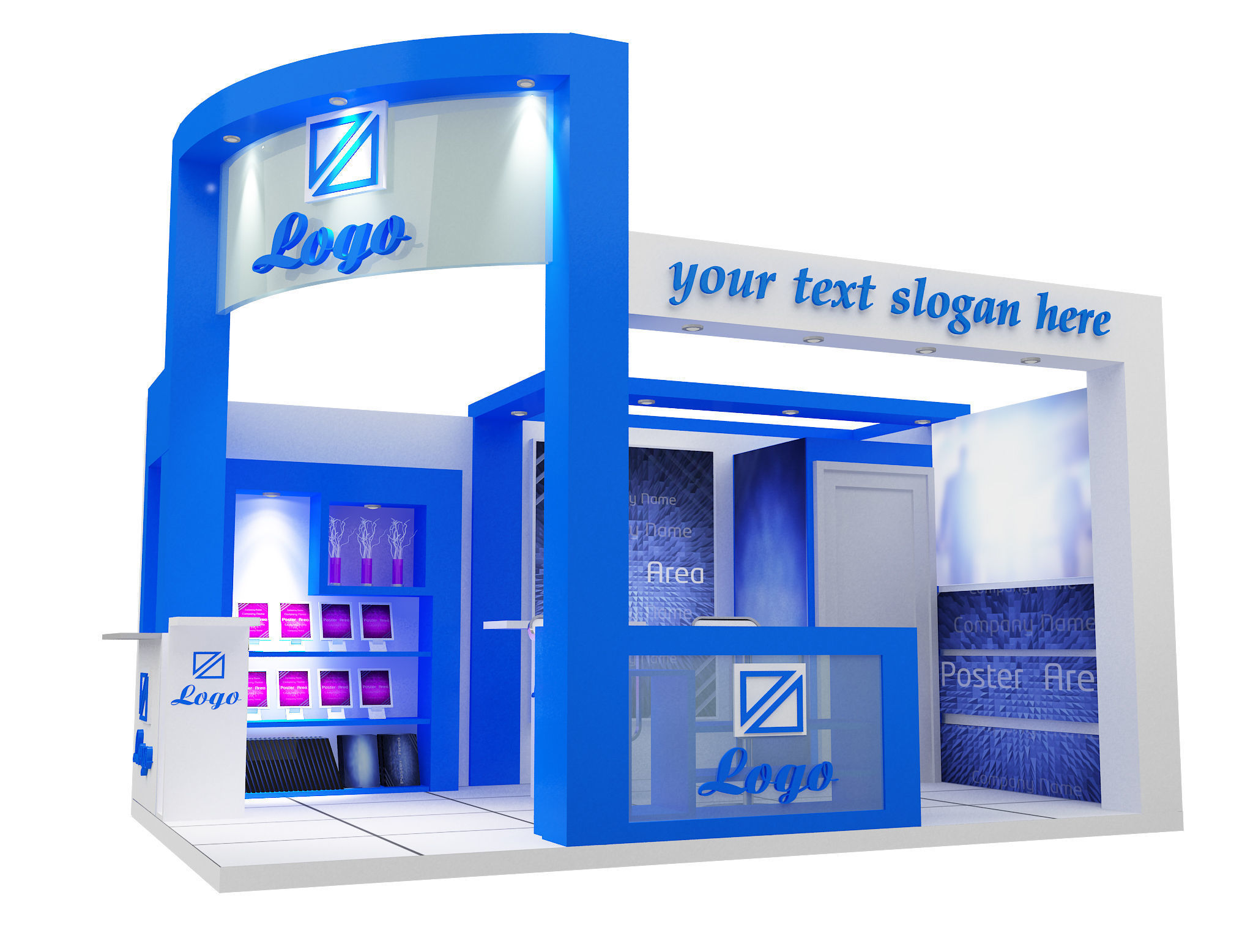 Booth Exhibition Stand a27 3D model_2
