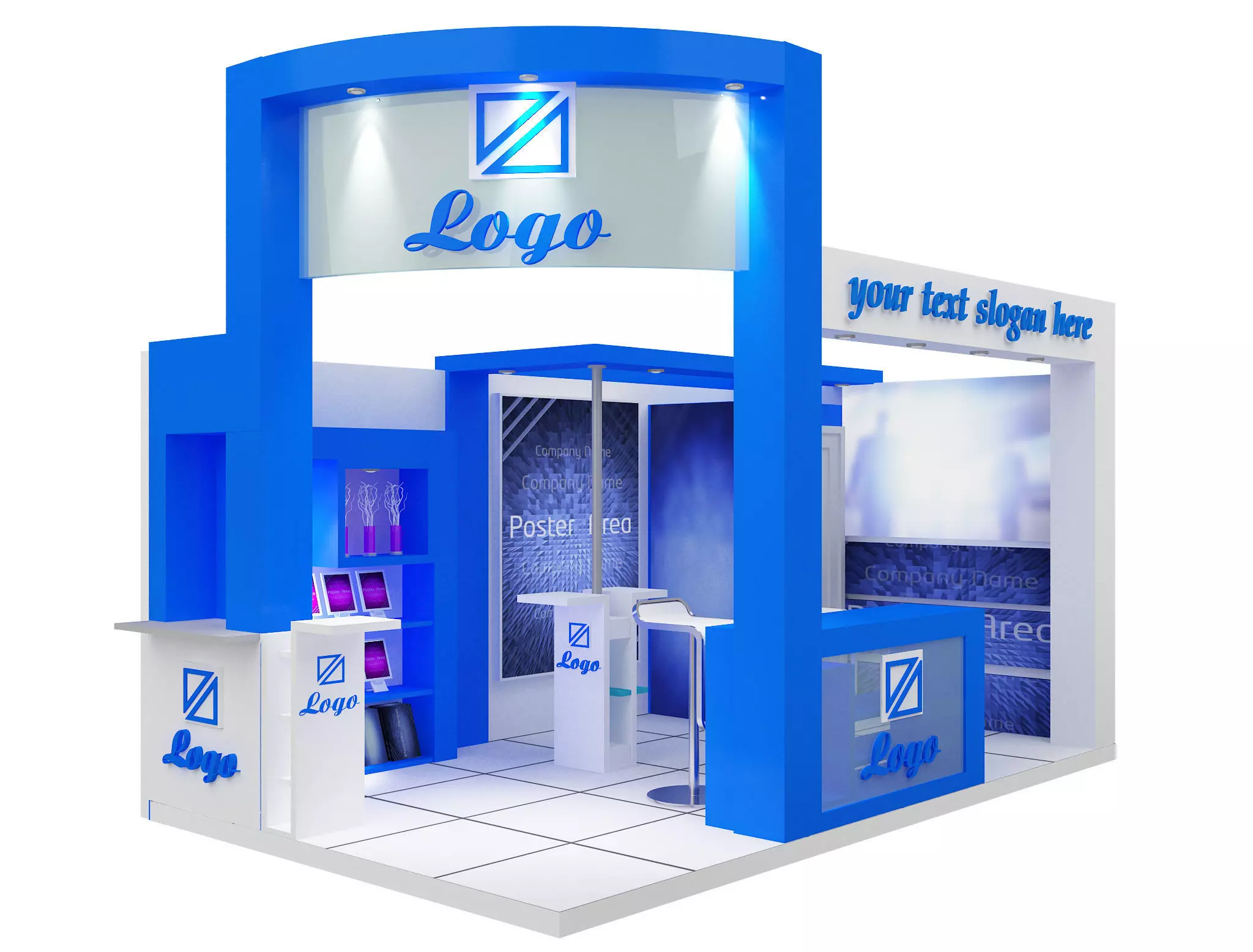 Booth Exhibition Stand a27 3D model_0