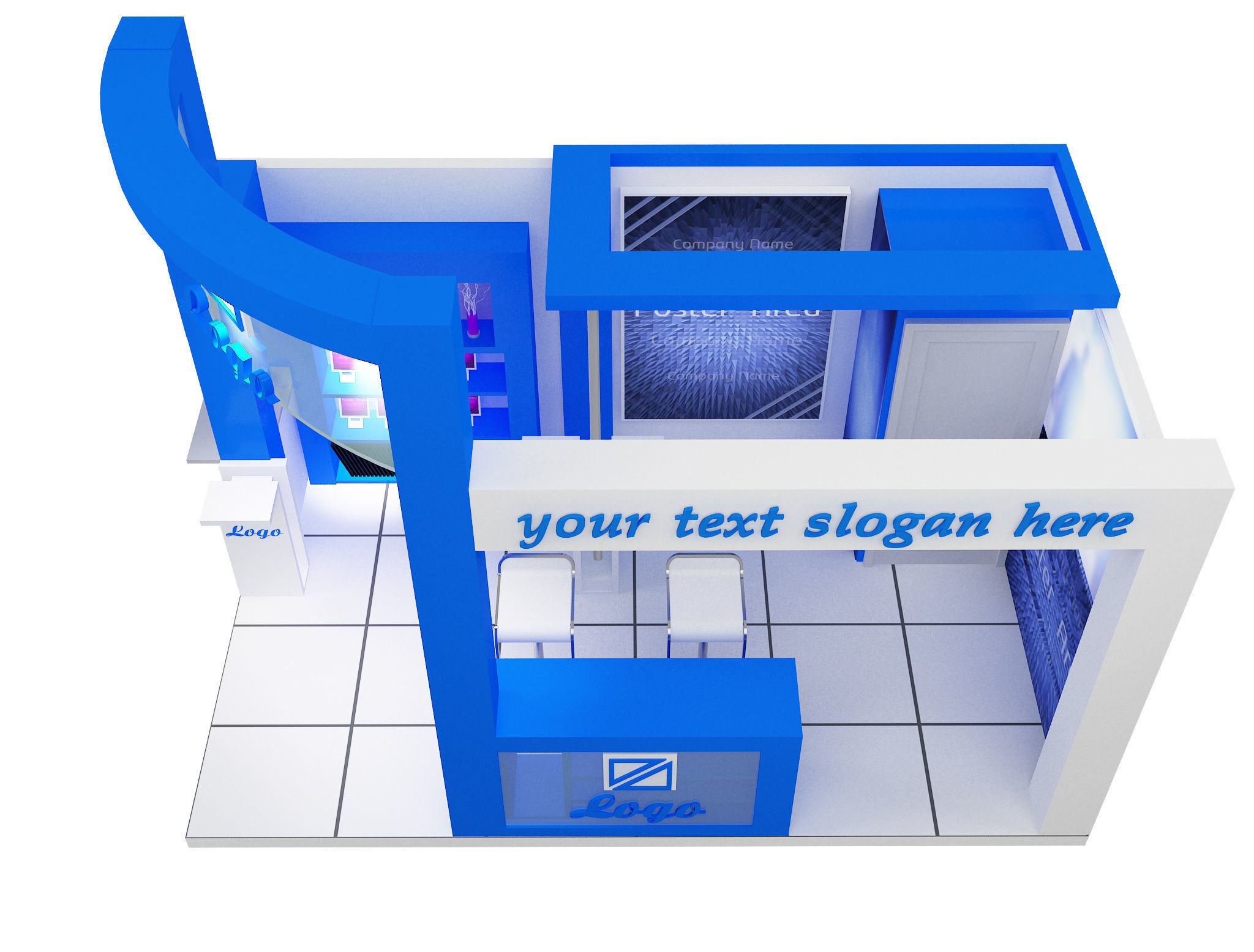 Booth Exhibition Stand a27 3D model_8