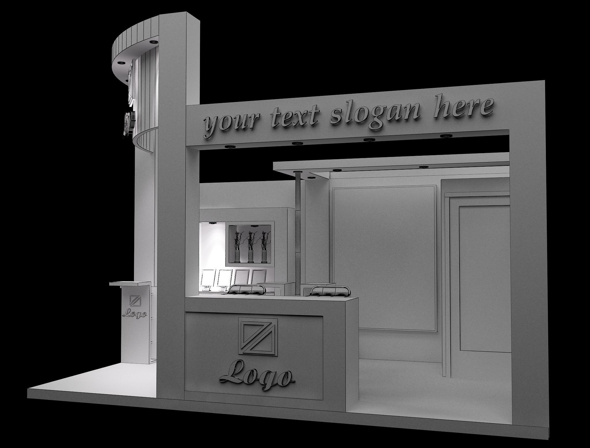 Booth Exhibition Stand a27 3D model_5