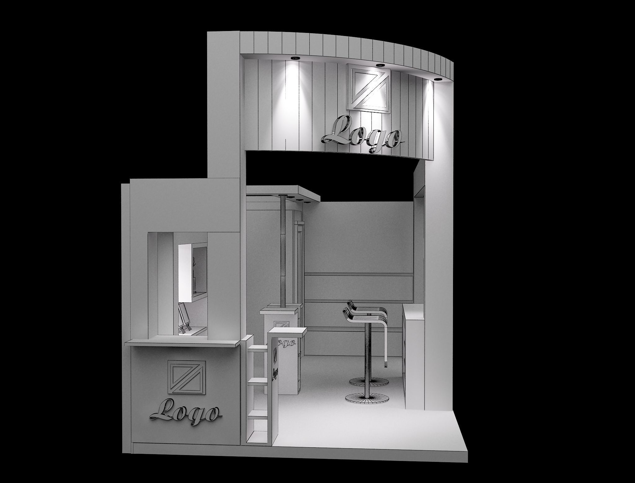 Booth Exhibition Stand a27 3D model_7