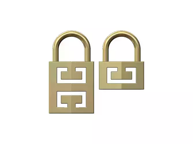 Greek key pattern padlock pendant charm