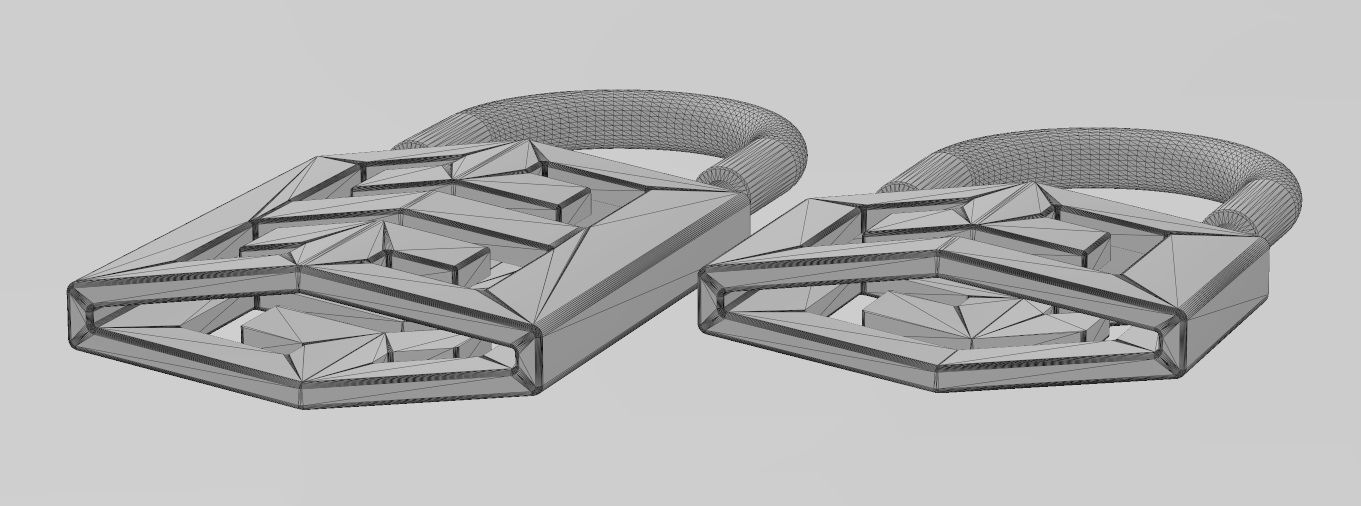 Greek key pattern padlock pendant charm 3D print model_15