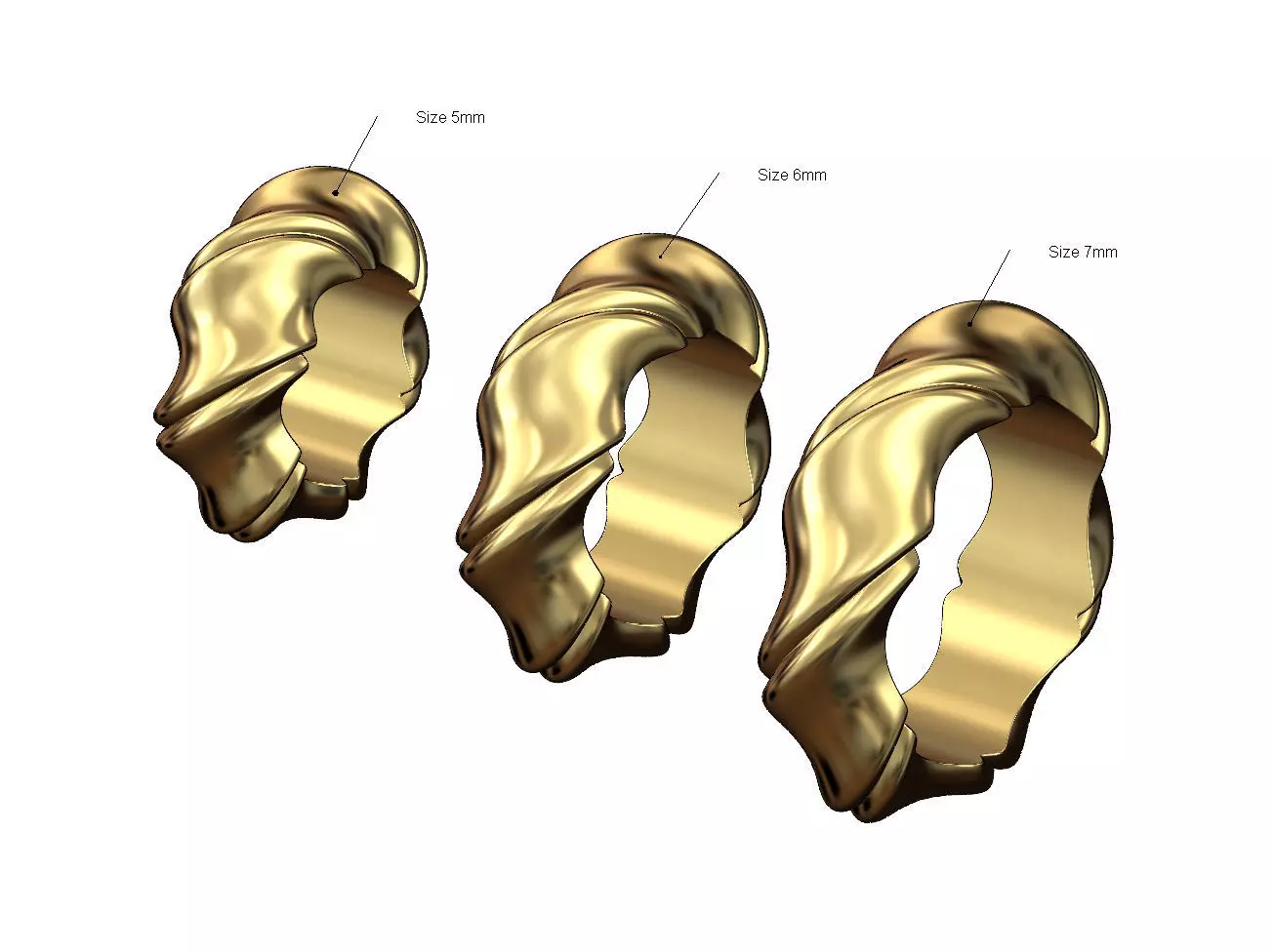 Thin french twisted bead and charm 3D print model_0