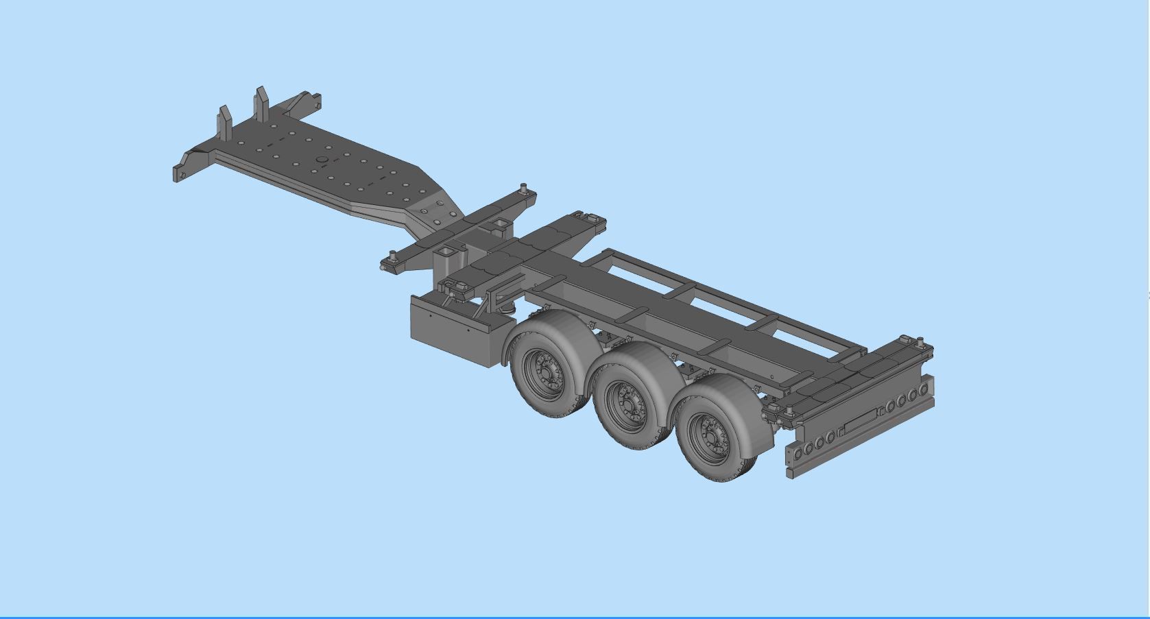 Container Trailer scale Semi trailer frame shipping container 3D print model_20