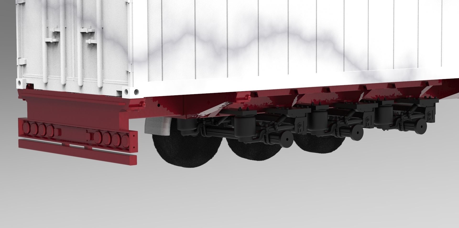 Container Trailer scale Semi trailer frame shipping container 3D print model_25