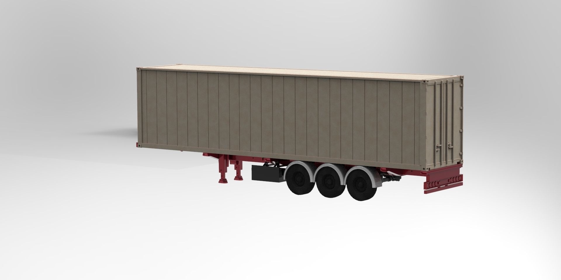 Container Trailer scale Semi trailer frame shipping container 3D print model_19