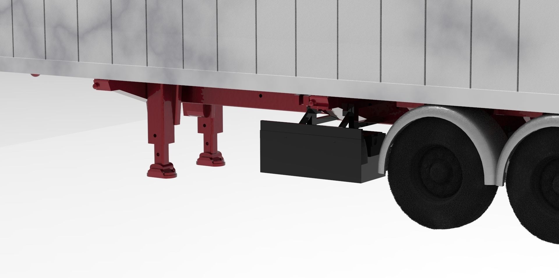 Container Trailer scale Semi trailer frame shipping container 3D print model_30