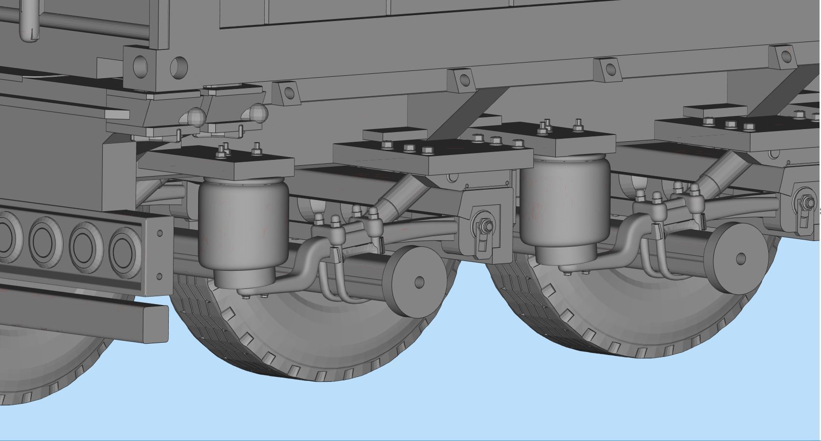 Container Trailer scale Semi trailer frame shipping container 3D print model_6