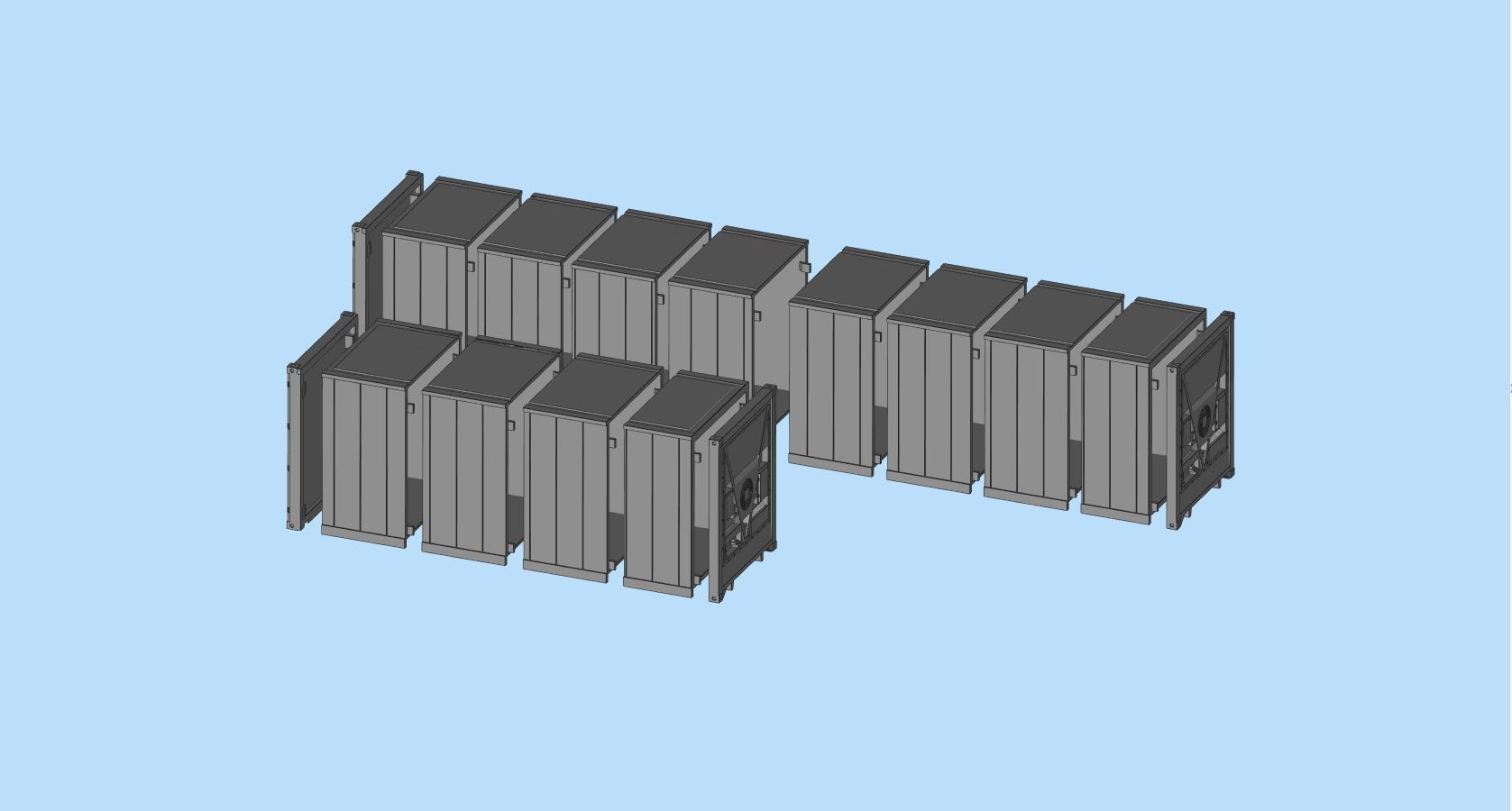 Container Trailer scale Semi trailer frame shipping container 3D print model_5