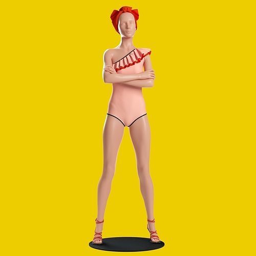 Roksanda Ilincic Retro Swimwear model 04 3D model
