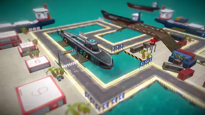 V5 Road Seaport Low-poly 3D model