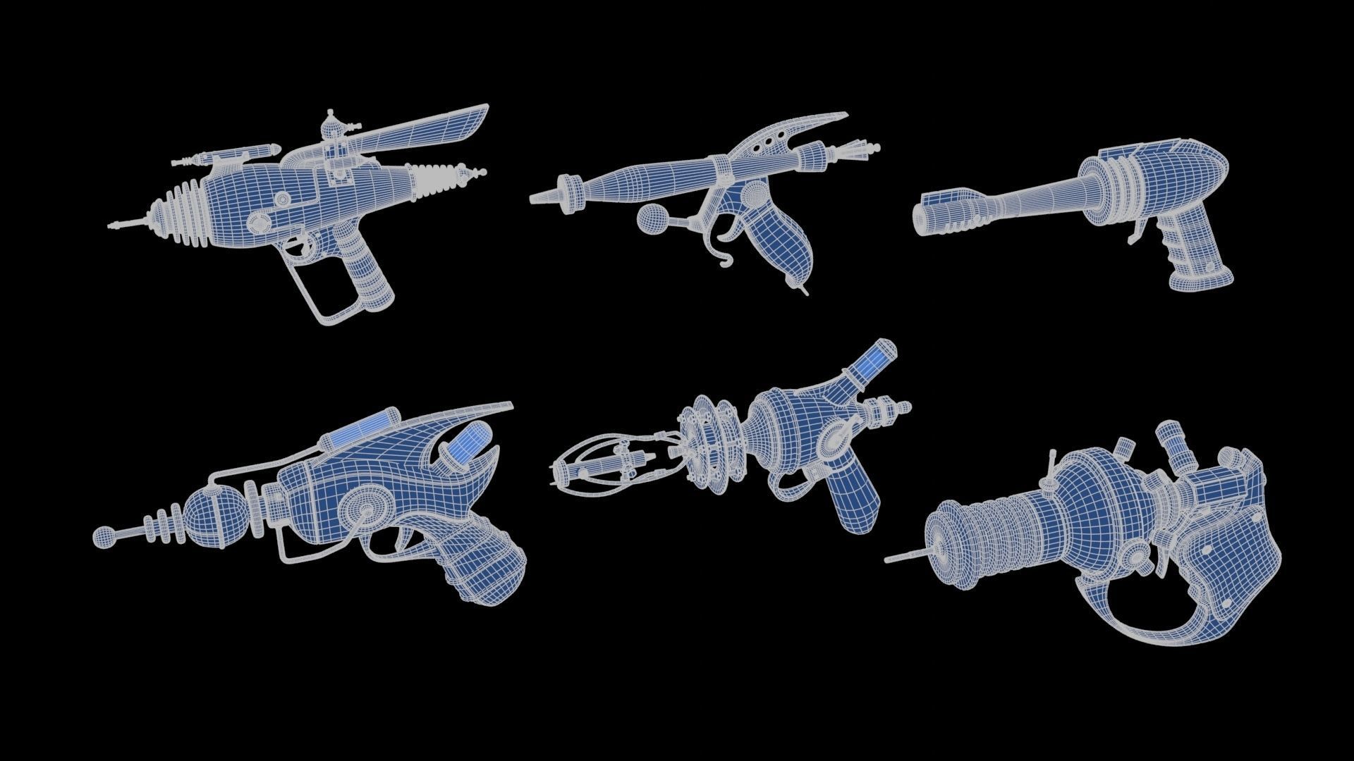 Set of Fantasy Gun 3D Model Collection_3