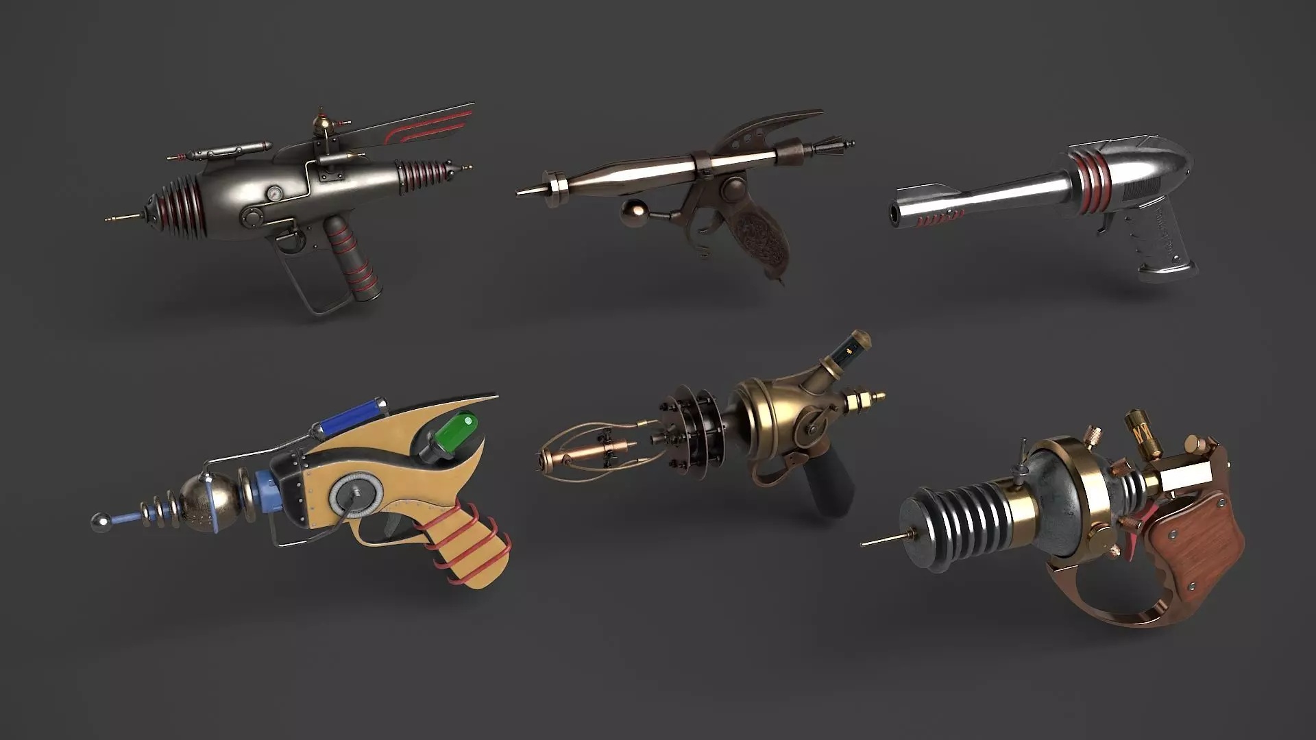 Set of Fantasy Gun 3D Model Collection_0