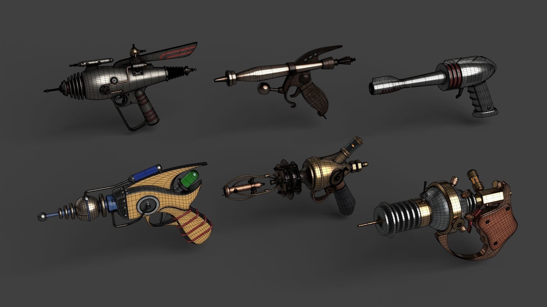 Set of Fantasy Gun 3D Model Collection_2