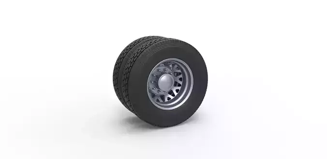 Rear custom wheel of semi truck Scale 1 to 25