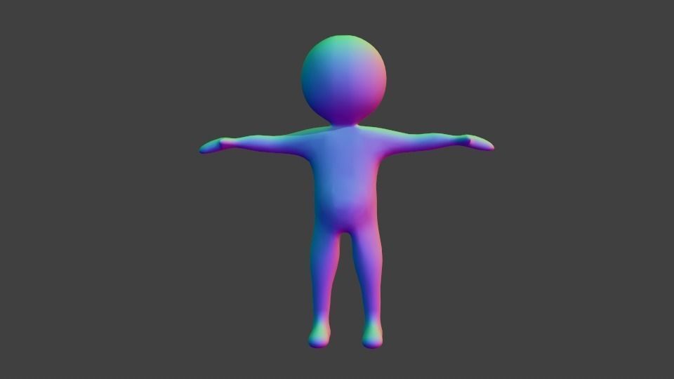 high poly rigged cartoony character  3D model_2