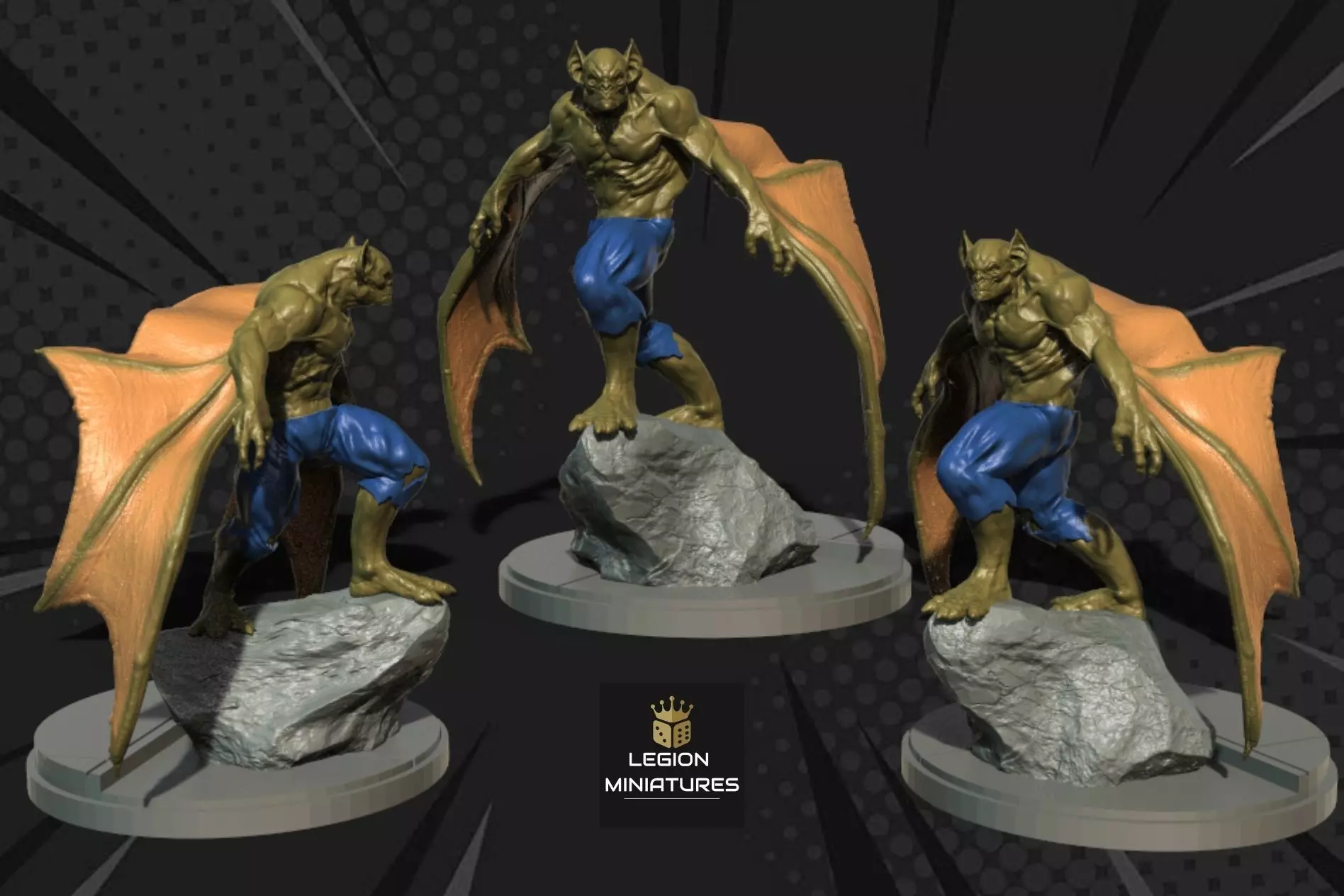 MARVEL CRISIS PROTOCOL MANBAT PRESUPPORTED INCLUDED 3D print model