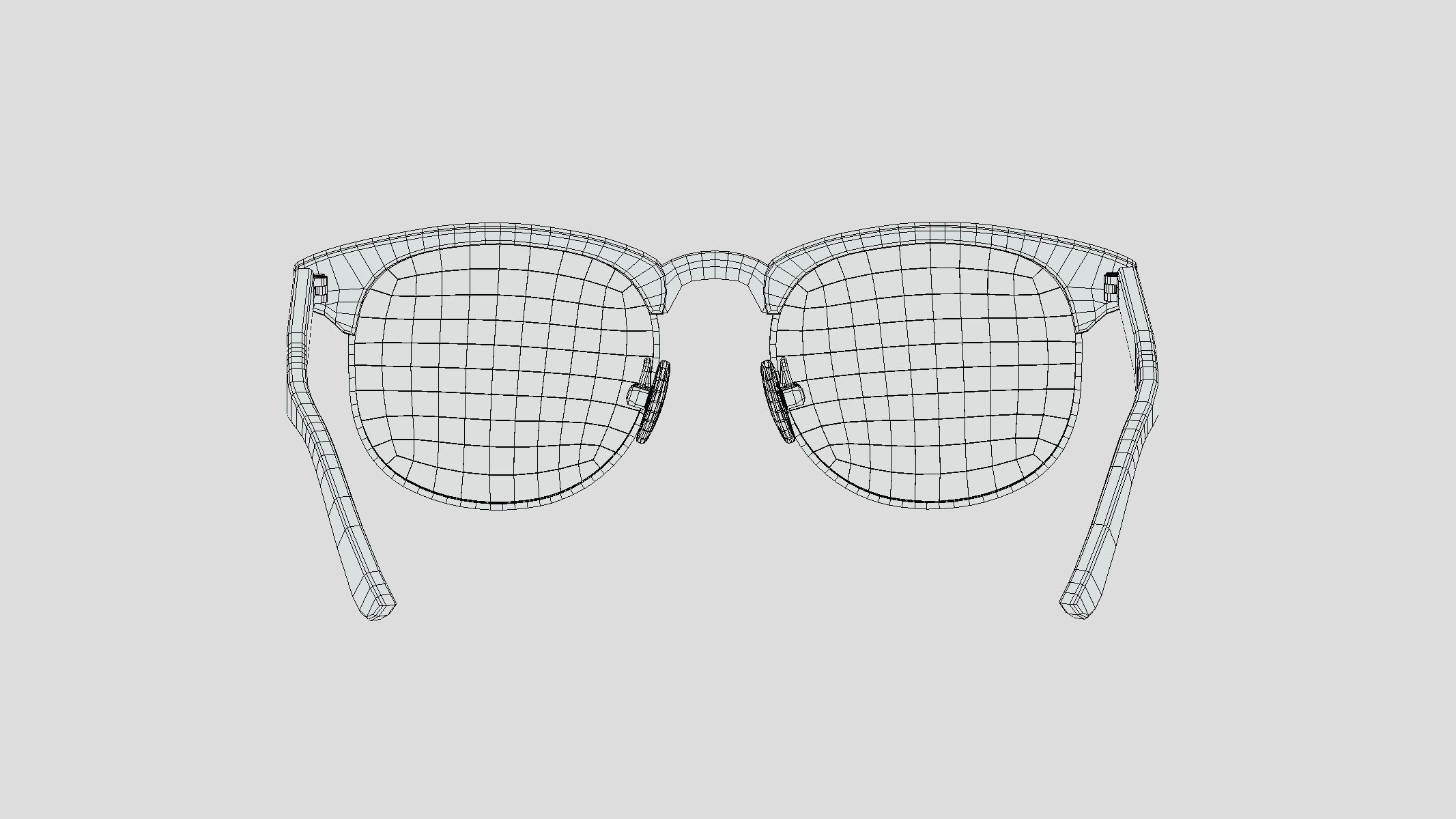 Classic Half Frame Glasses Low Poly PBR Realistic Low-poly 3D model_6