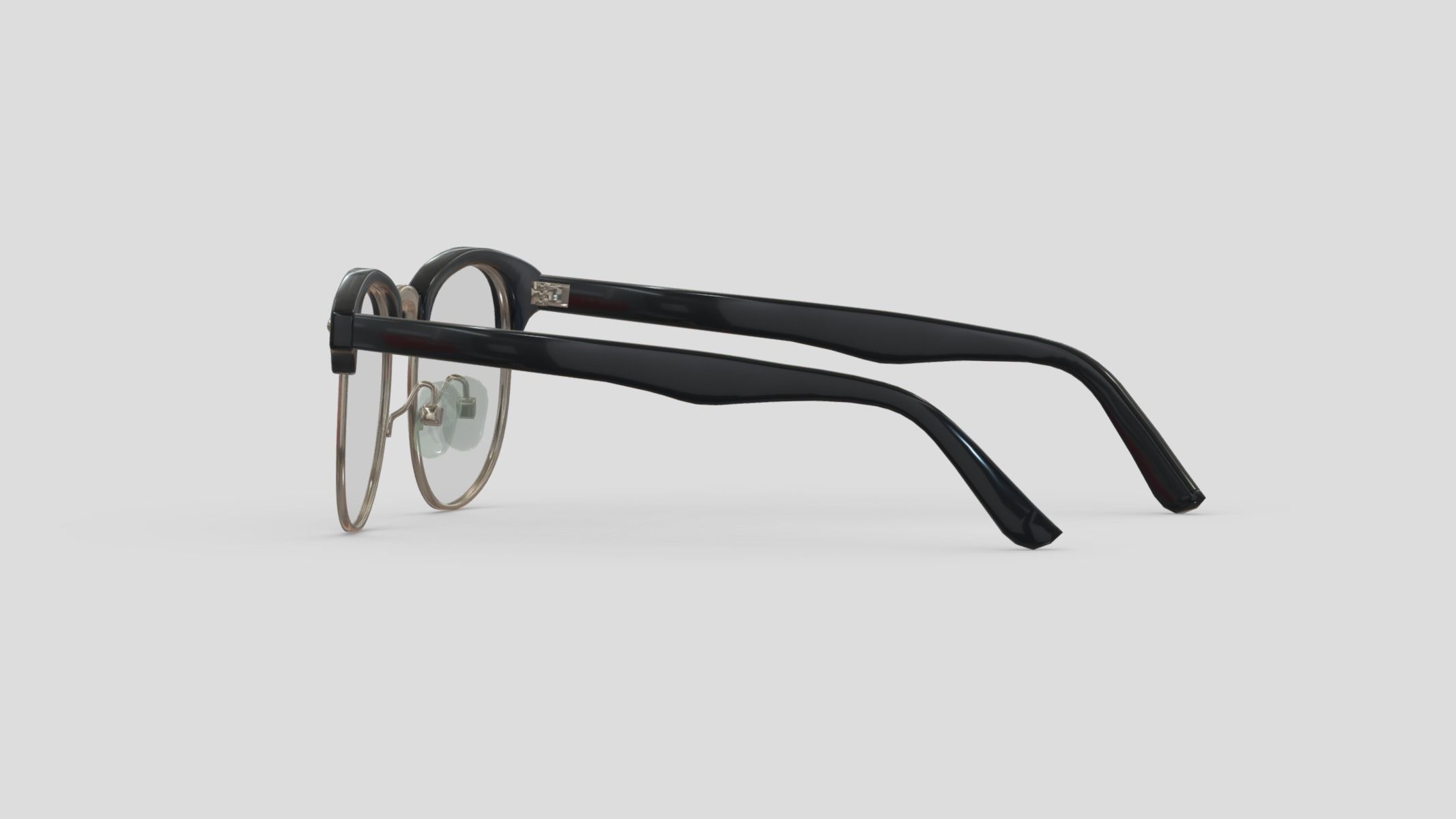 Classic Half Frame Glasses Low Poly PBR Realistic Low-poly 3D model_3