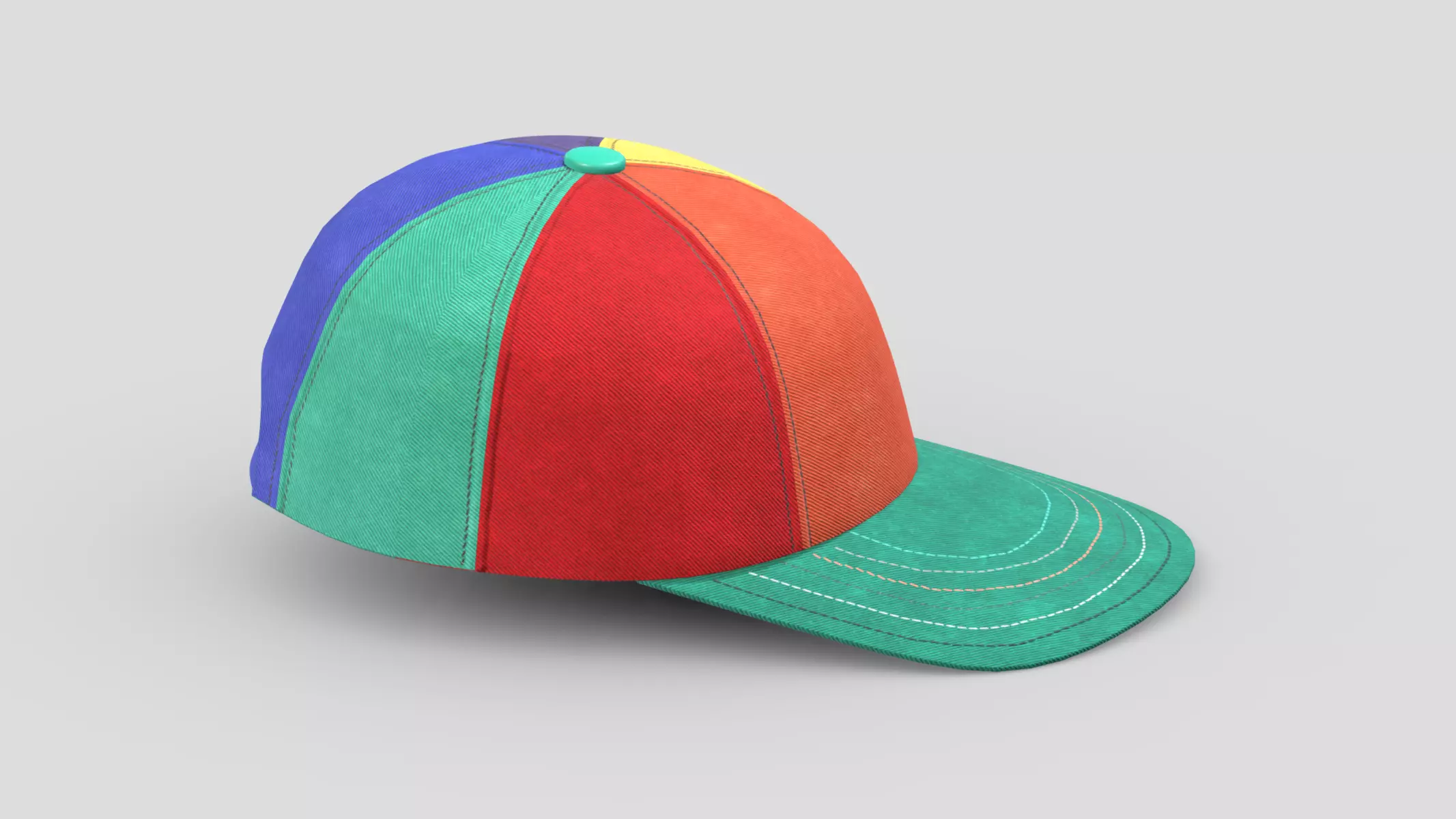 Colorful Hat Low Poly PBR Realistic Low-poly 3D model_0