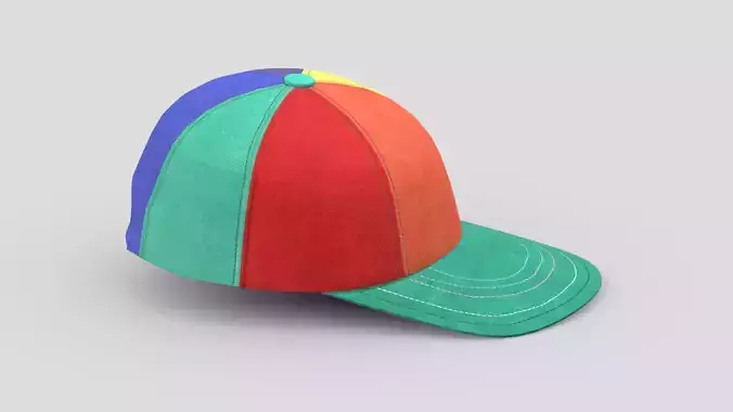 Colorful Hat Low Poly PBR Realistic Low-poly 3D model