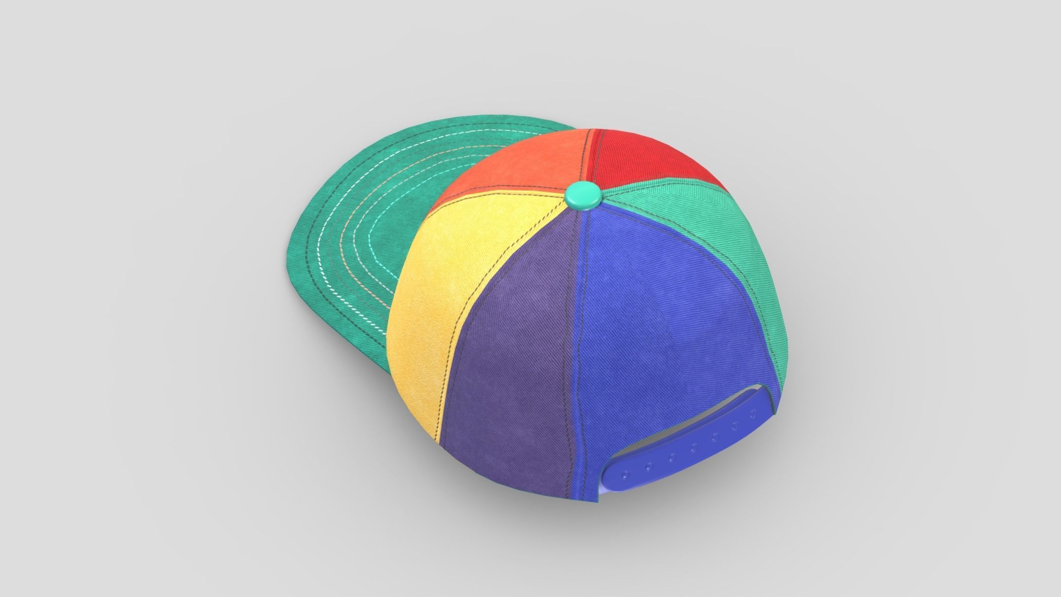 Colorful Hat Low Poly PBR Realistic Low-poly 3D model_3