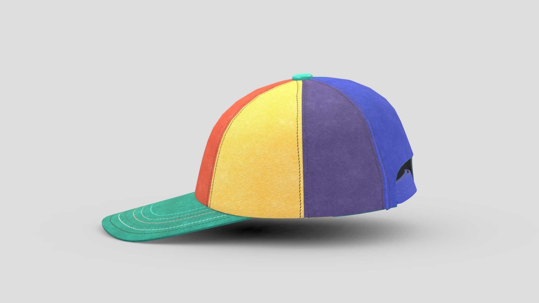 Colorful Hat Low Poly PBR Realistic Low-poly 3D model_2