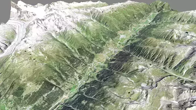 Mountain landscape Switzerland 3D model