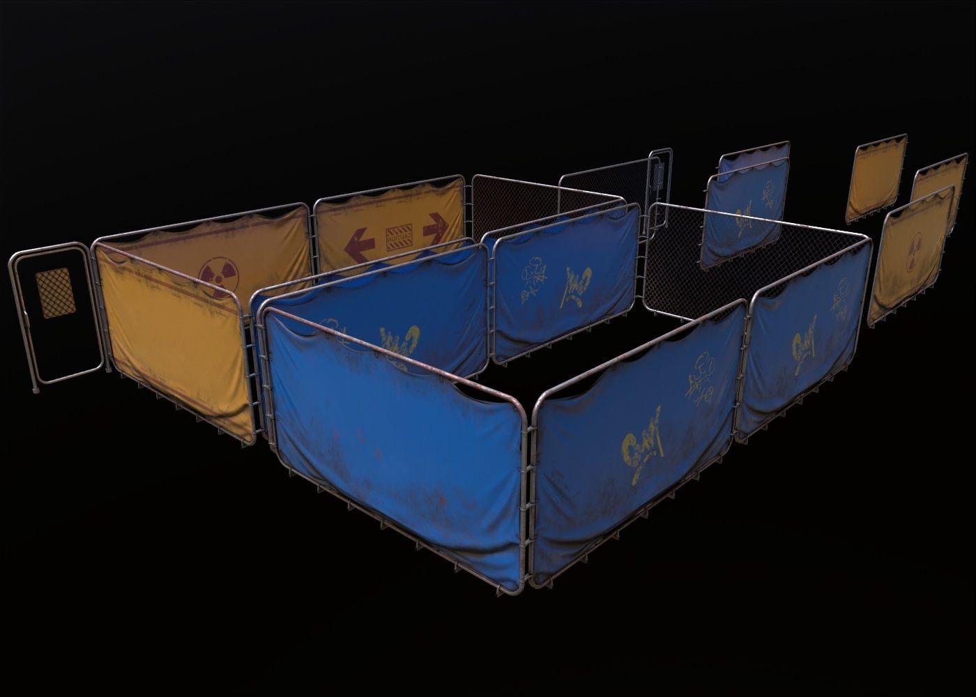 Post Apocalyptic Fench Low-poly 3D model_11