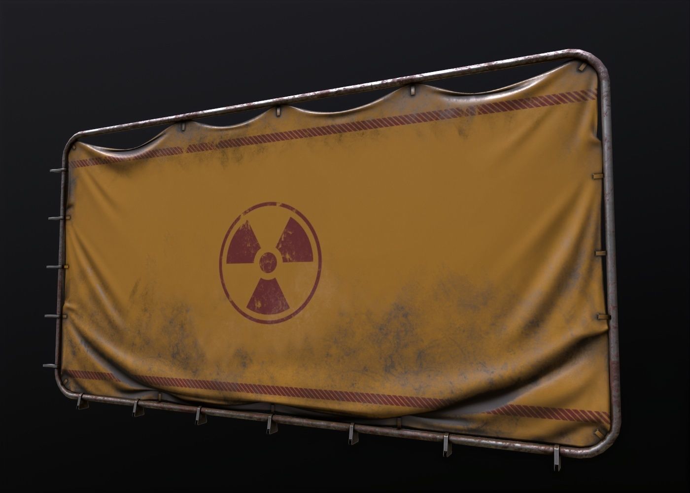 Post Apocalyptic Fench Low-poly 3D model_4