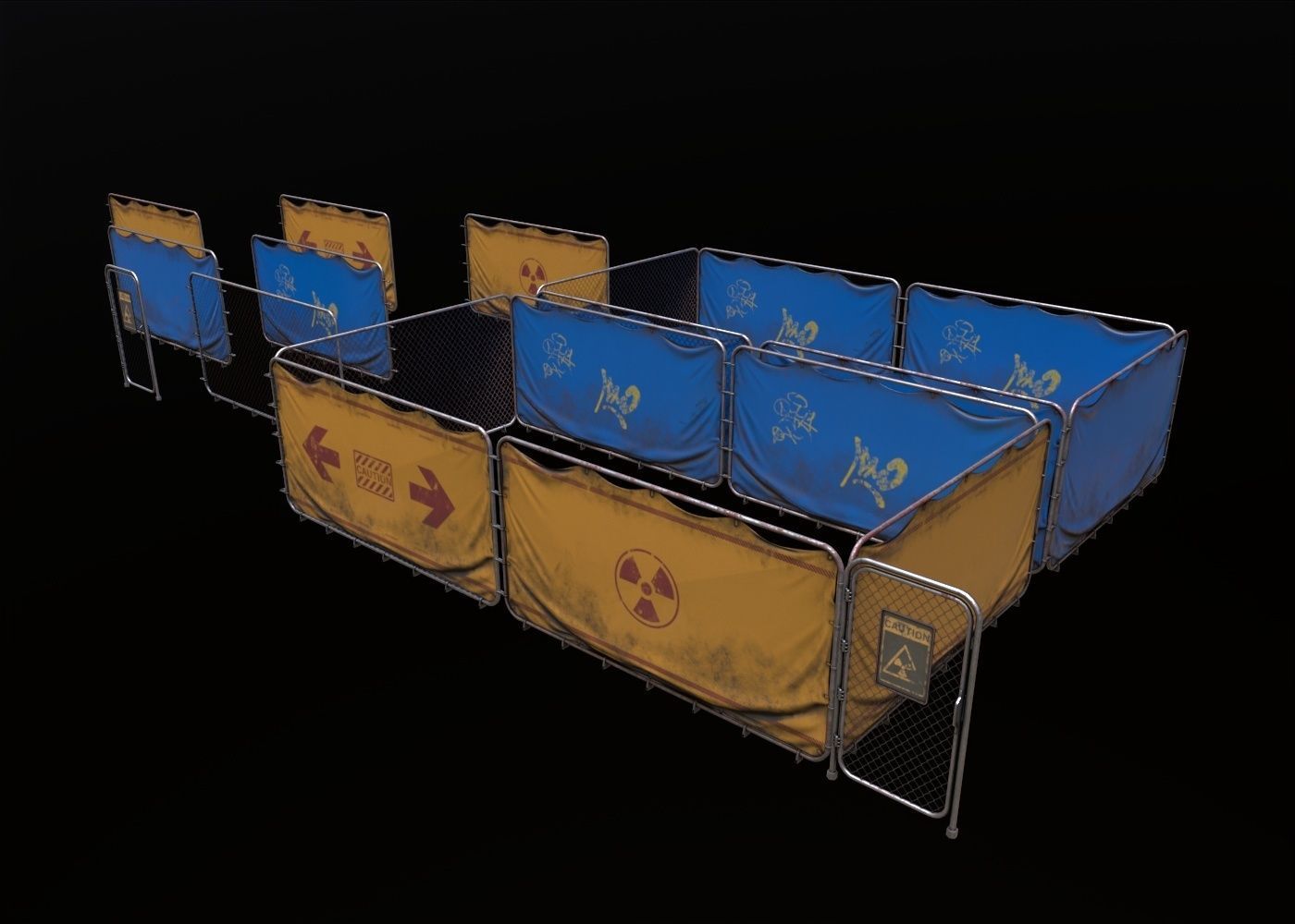 Post Apocalyptic Fench Low-poly 3D model_10