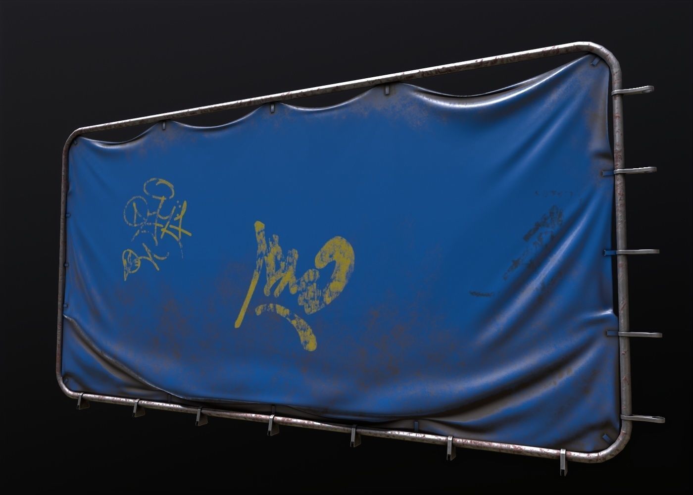 Post Apocalyptic Fench Low-poly 3D model_7