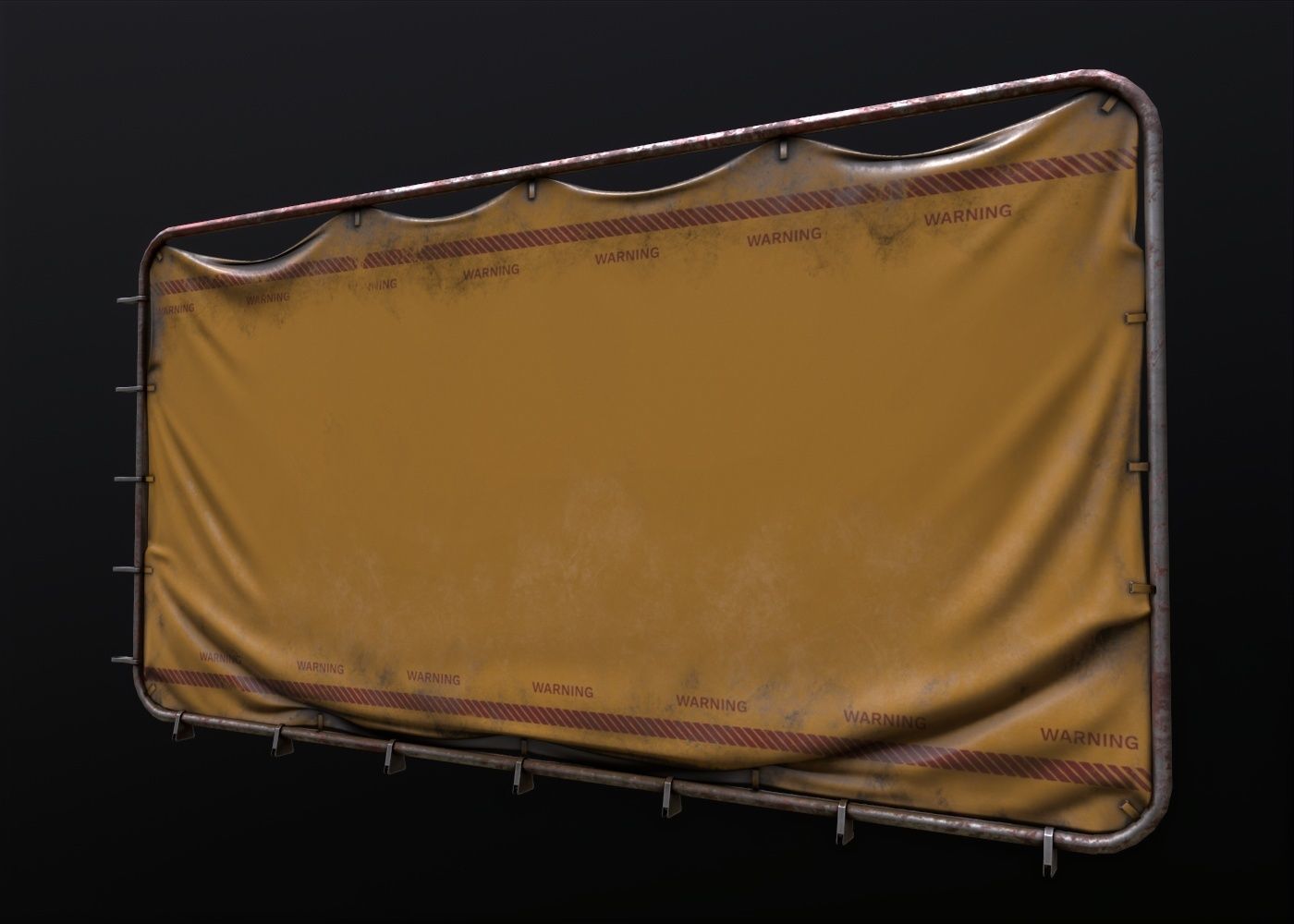 Post Apocalyptic Fench Low-poly 3D model_5