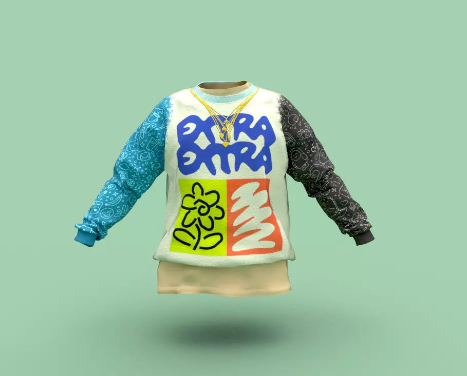 Pullover extra extra sweatshirt Low-poly 3D model