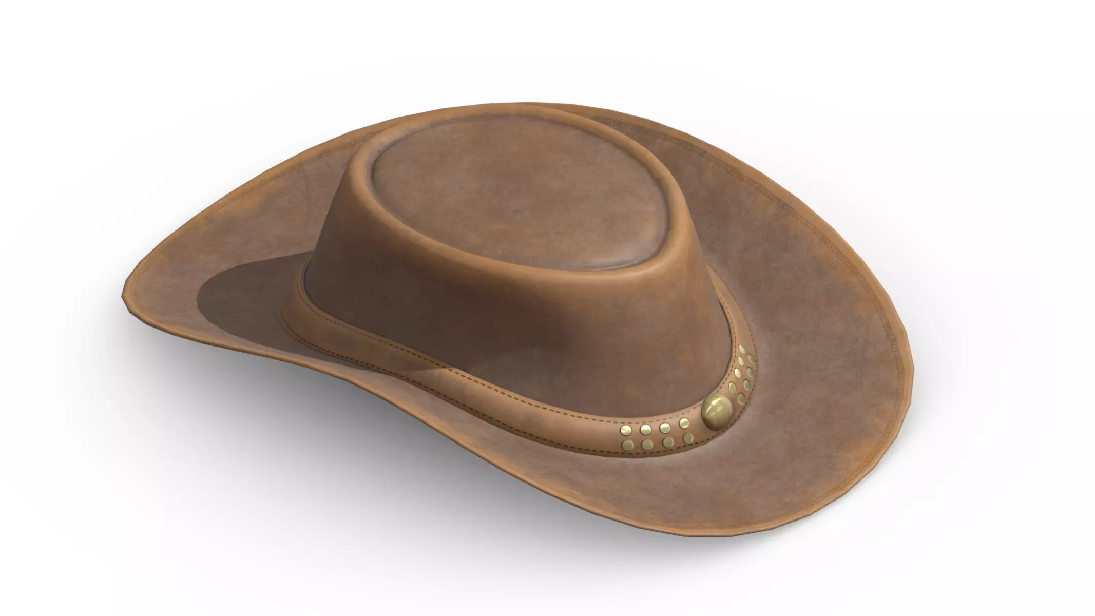 Cowboy Hat Low Poly PBR Realistic Low-poly 3D model_0